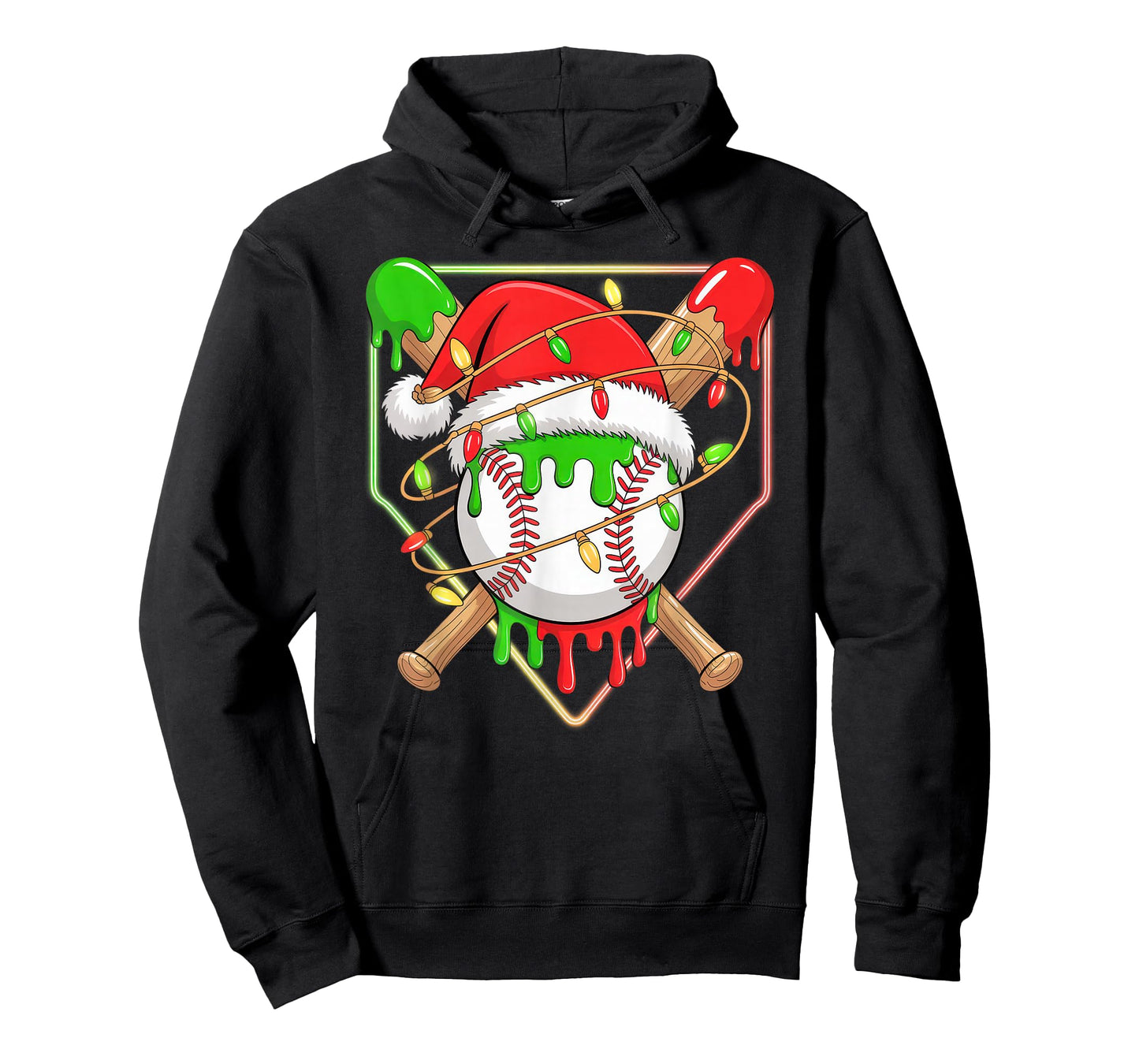 Baseball Christmas Tree Light Xmas Baseball Boys Kids T-Shirt