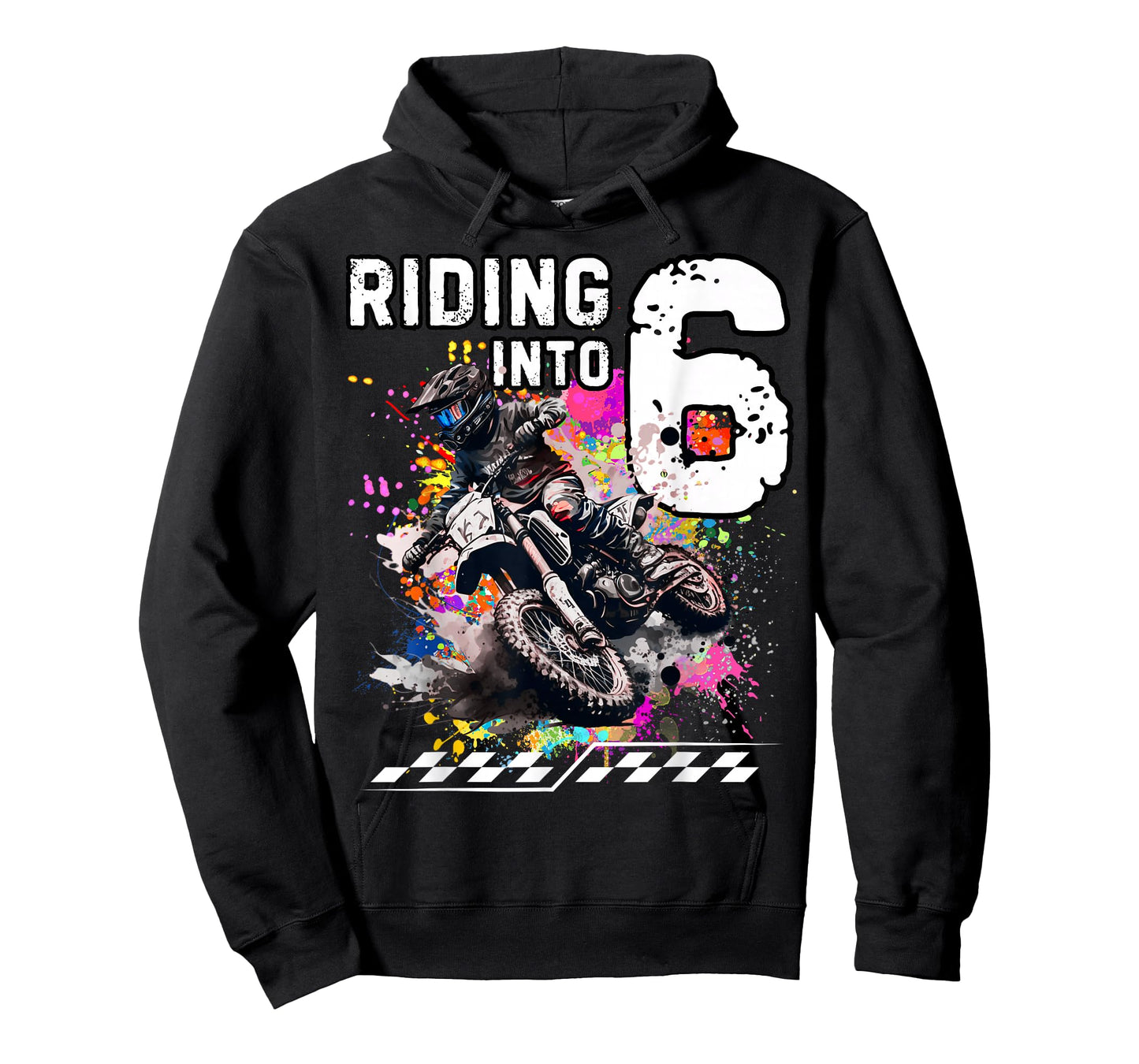 Motocross Birthday 6th Year Old Riding Into 6 MX Dirt Bike T-Shirt