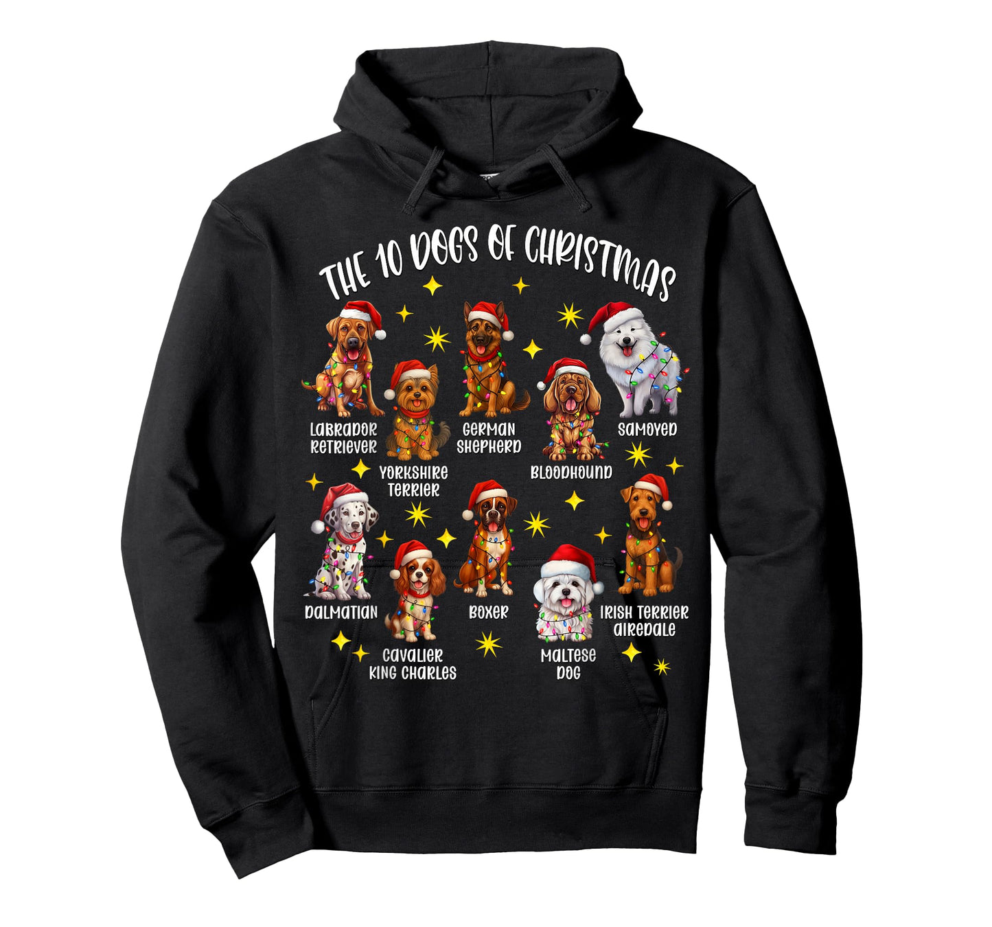 10 Dogs of Christmas Dogs Xmas Funny Dog Lover Christmas Dog T-Shirt
