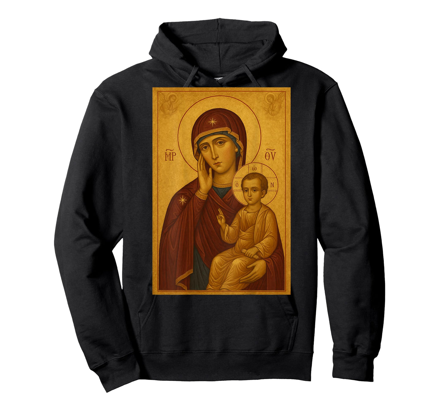 Orthodox Icon of Theotokos and Baby Jesus Christ T-Shirt