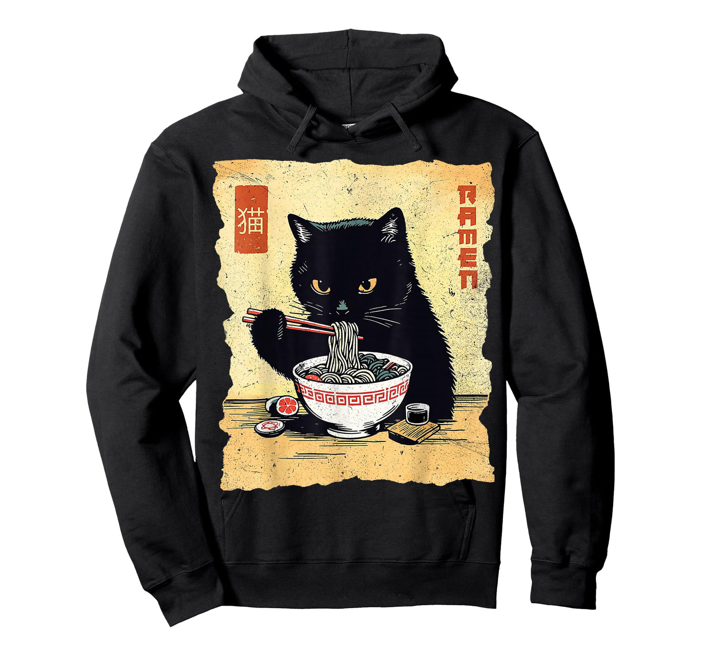 Kawaii Cat Eating Ramen Noodles Funny Anime Gift Girls Teens T-Shirt