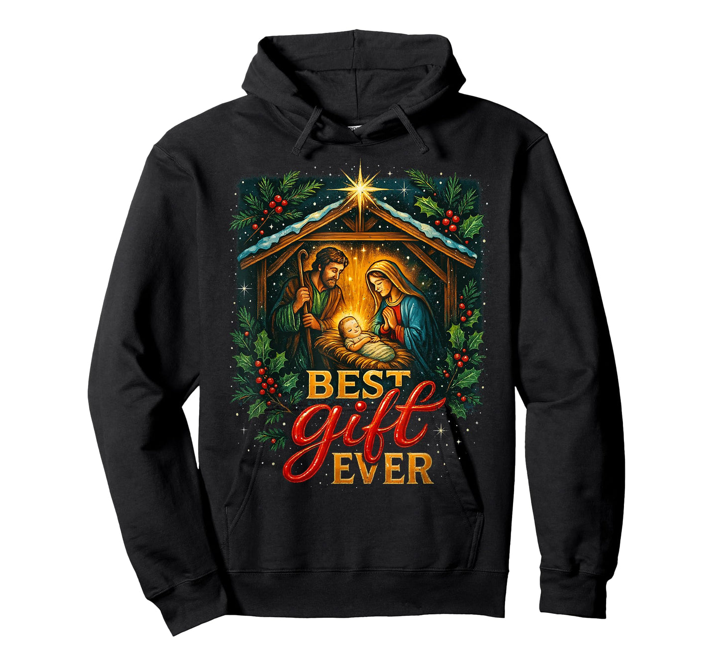 Jesus Nativity Scene Faithful Christmas Christian Design T-Shirt