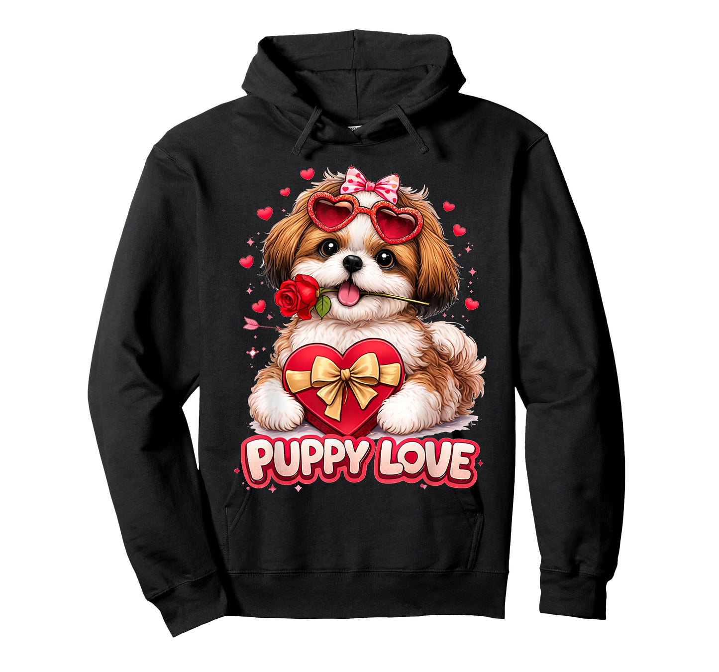 Valentine Shih Tzu Dog Cute Puppy Romance T-Shirt