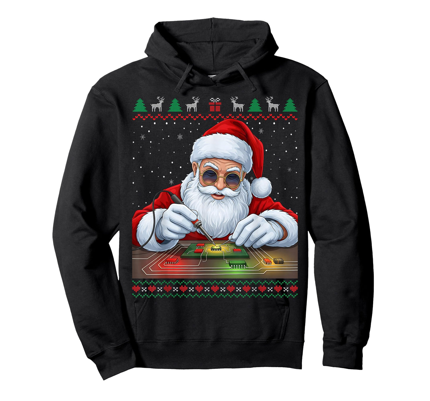 Santa Claus Soldering Circuit Board Christmas T-Shirt
