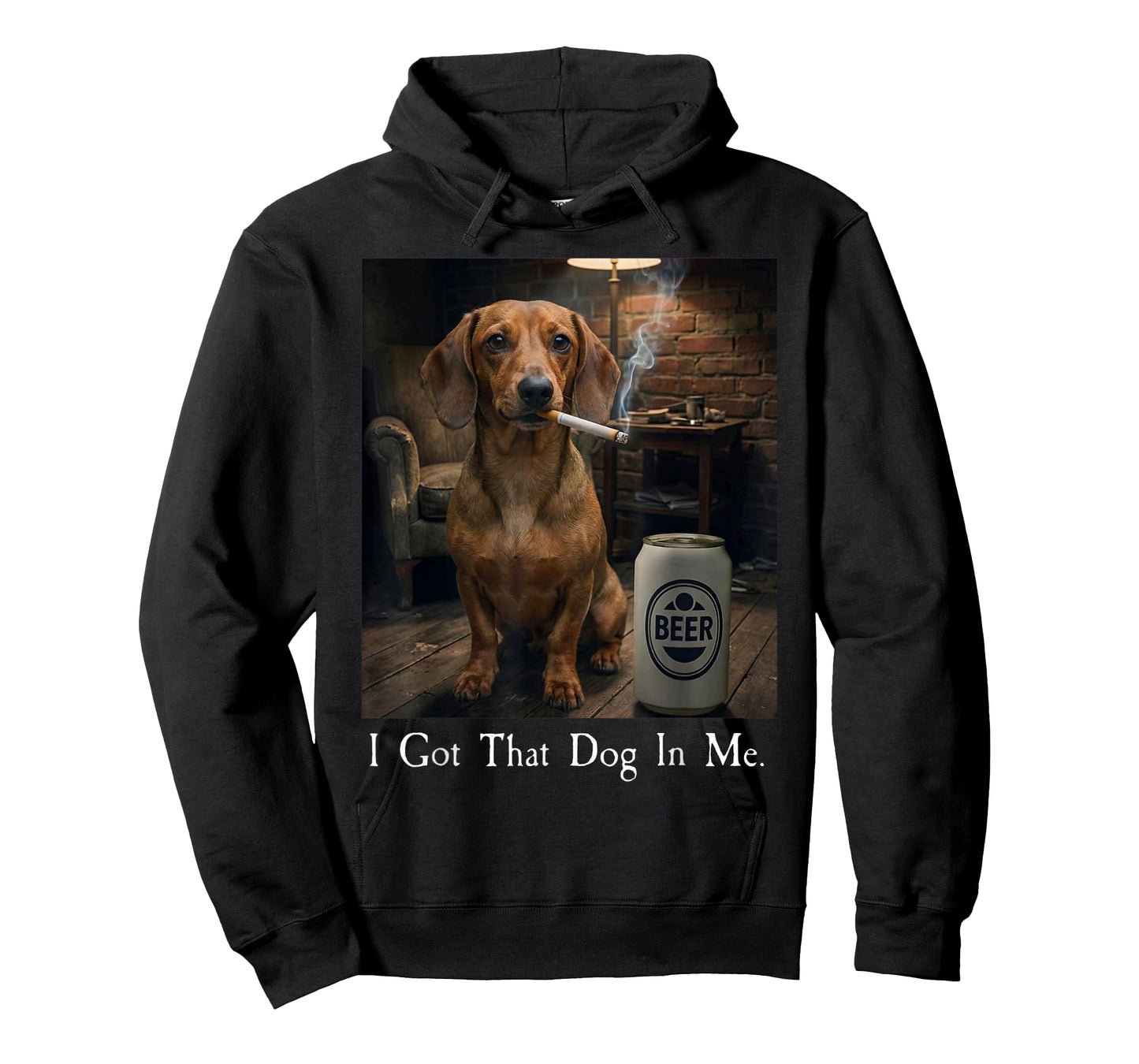 I Got That Dog in Me Funny Dachshund Smoking Beer Meme T-Shirt