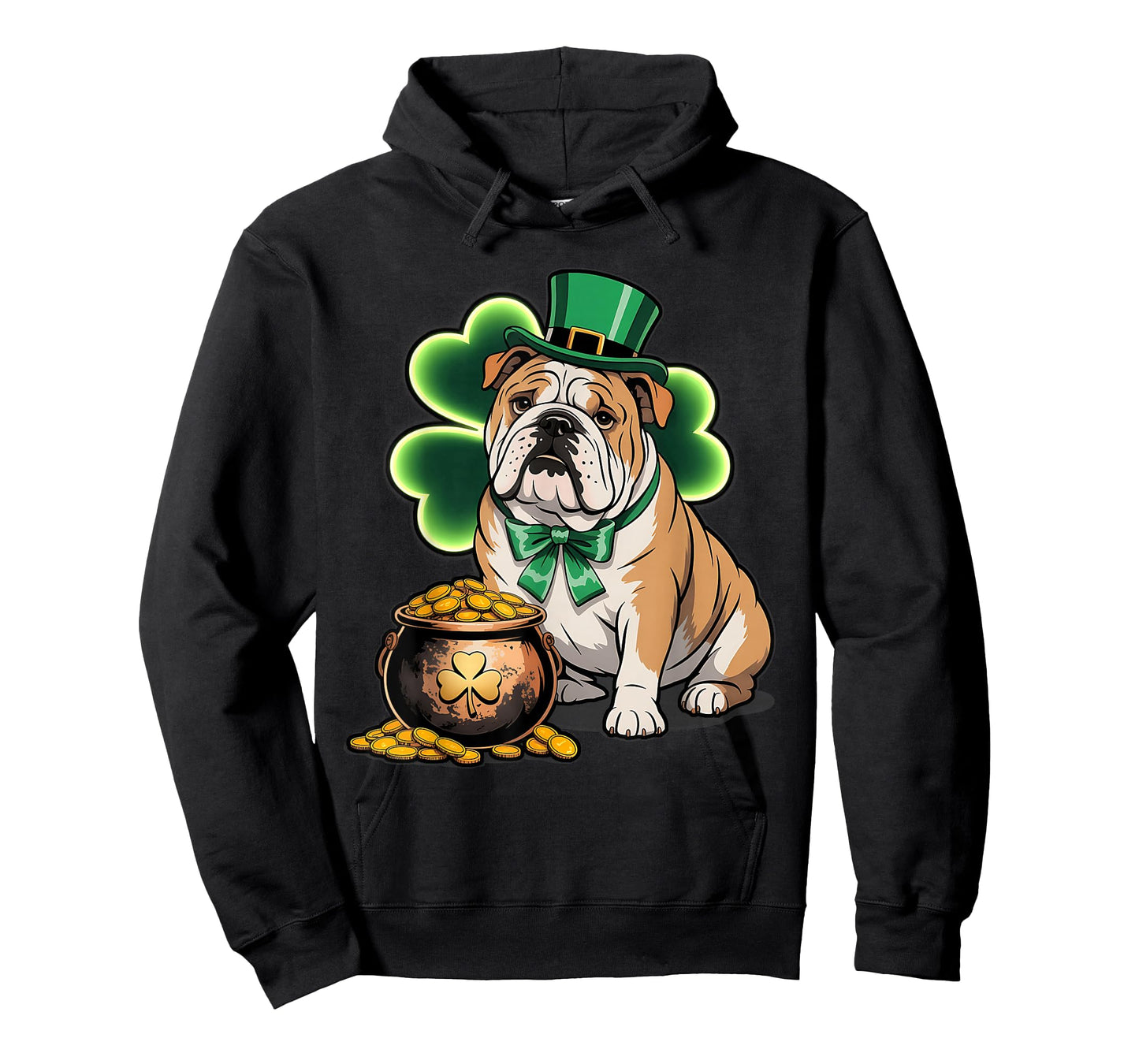 Cute English Bulldog Shamrock Women Men St Patricks Day T-Shirt