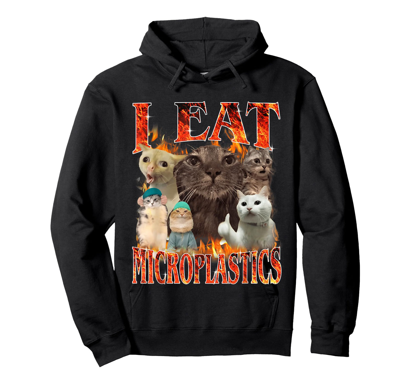 I Eat Microplastics Offensive Cat Meme Bootleg Men Women T-Shirt