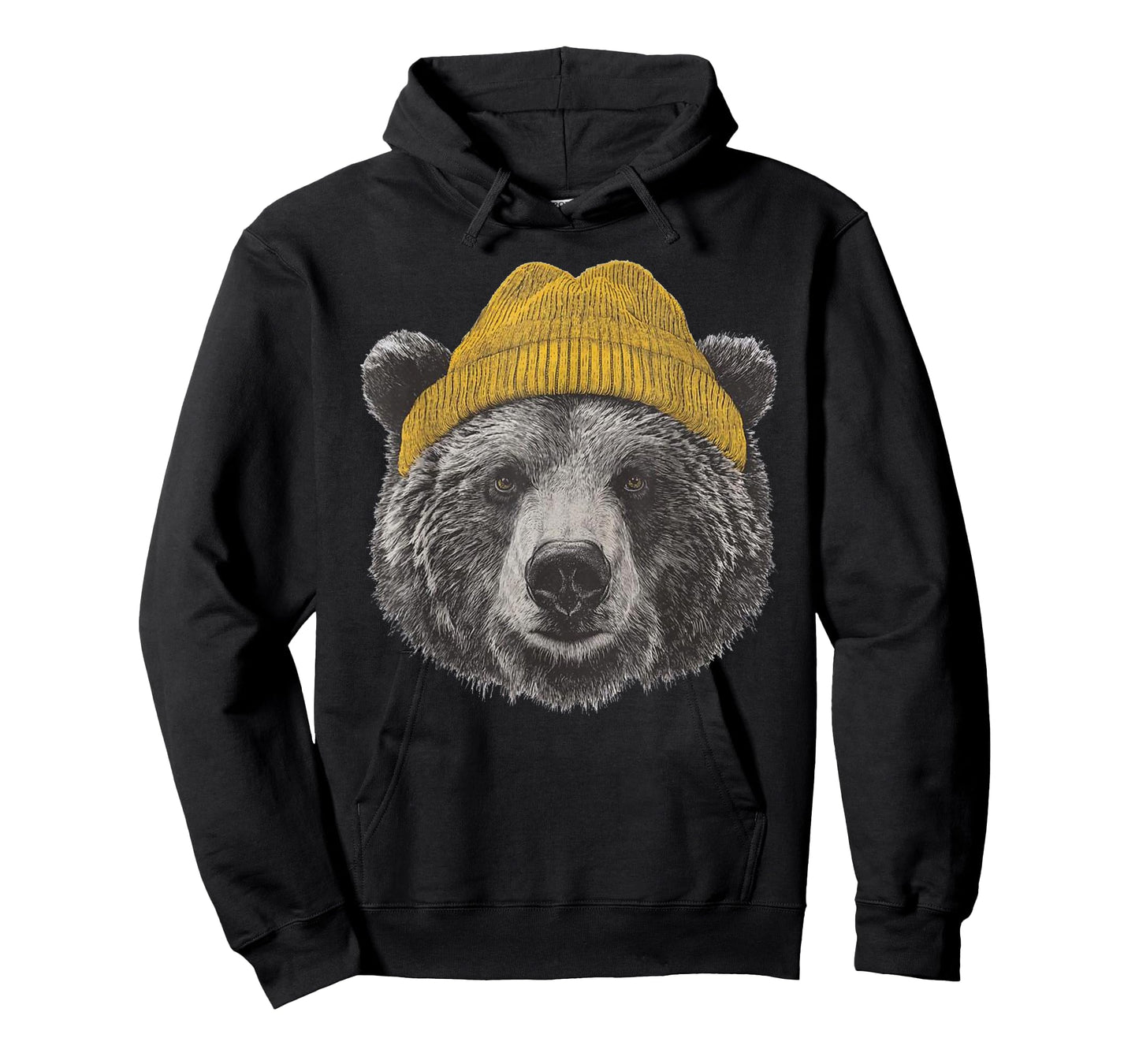 Retro Grizzly Bear in Beanie Wilderness Nature Camping T-Shirt