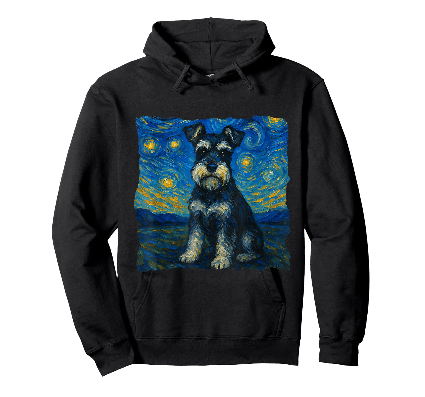 Schnauzer Dog Art Starry Night Style Painting Dog Lovers T-Shirt