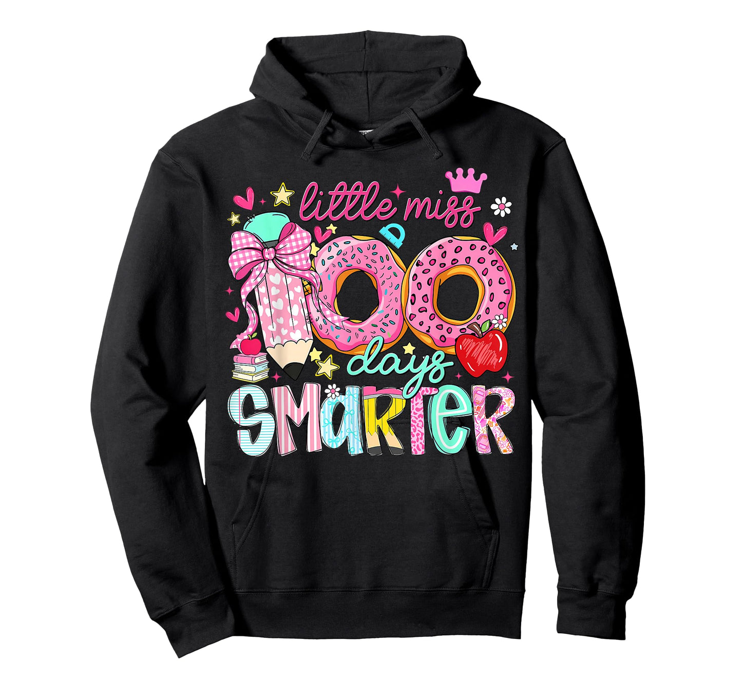 Little Miss 100 Days Smarter Kids Girls 100th Day of School T-Shirt