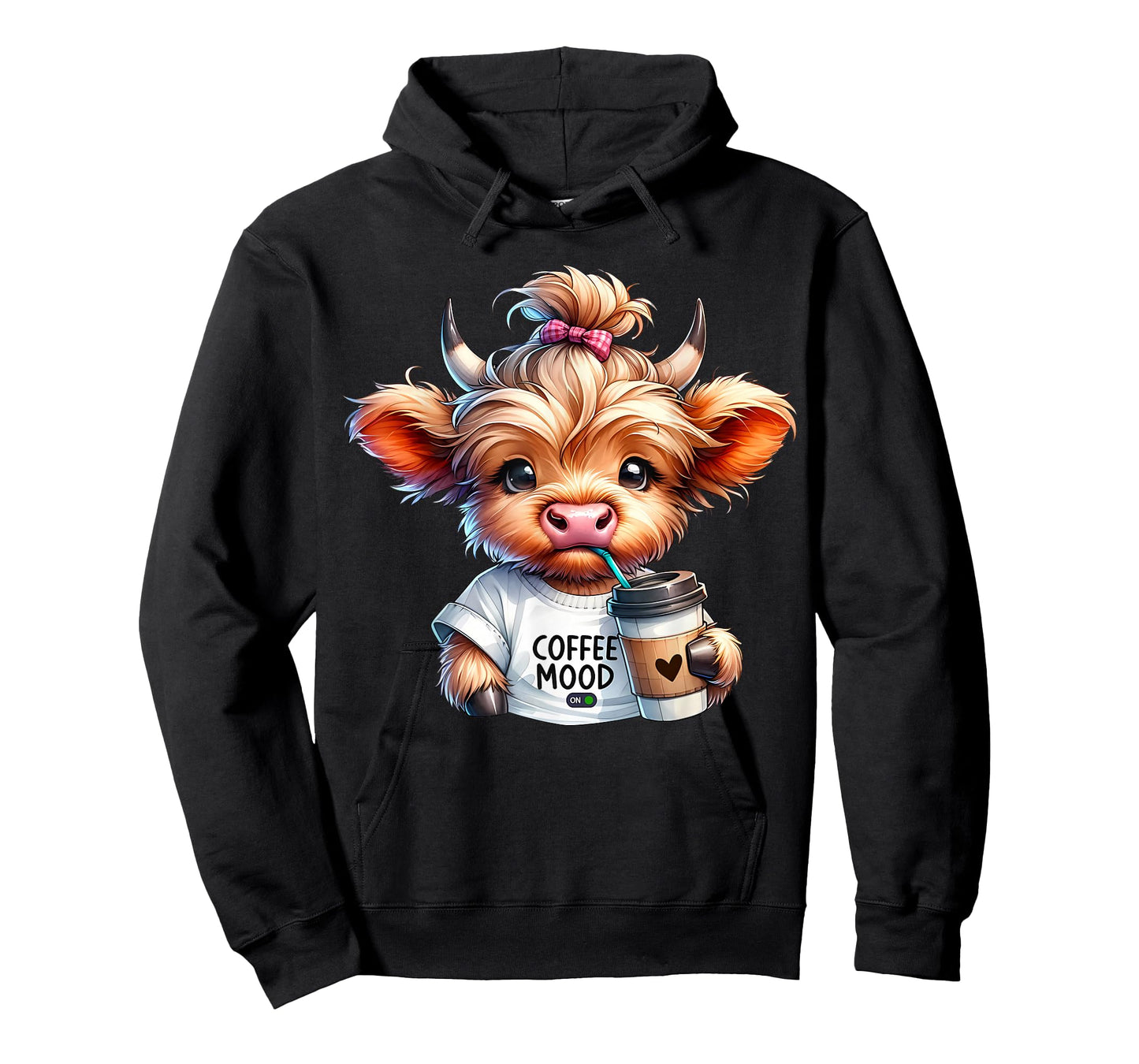 Coffee Mood On Highland Cow Coffee Addict Coffee Lover T-Shirt