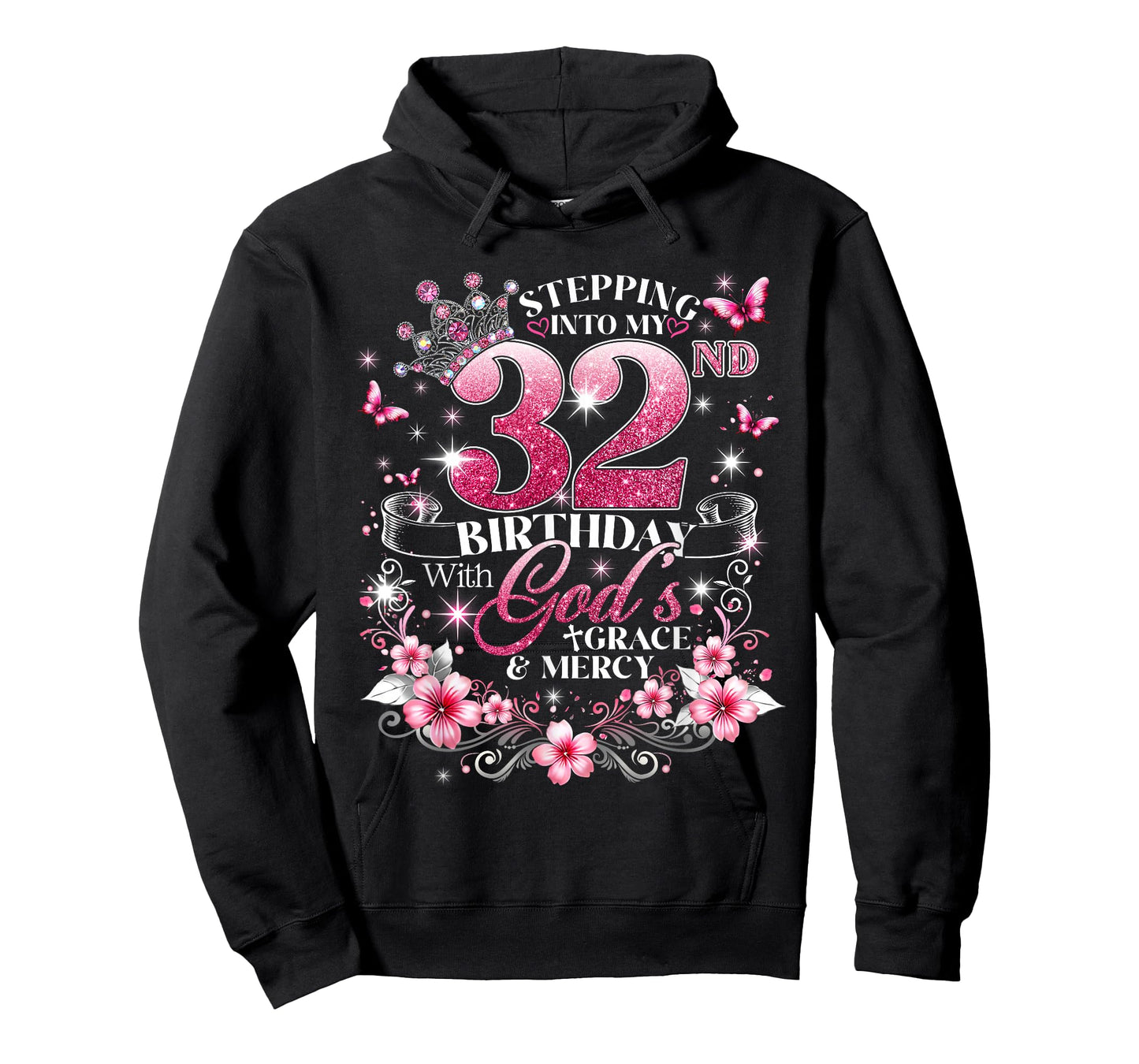 Womens Stepping Into My 32nd Birthday with Grace & Faith T-Shirt