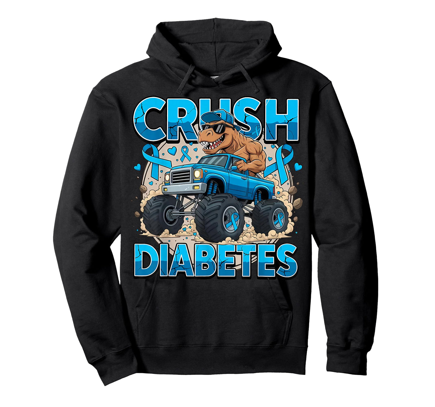 Crush Diabetes Awareness Monster Truck Toddler Boy Kids T-Shirt