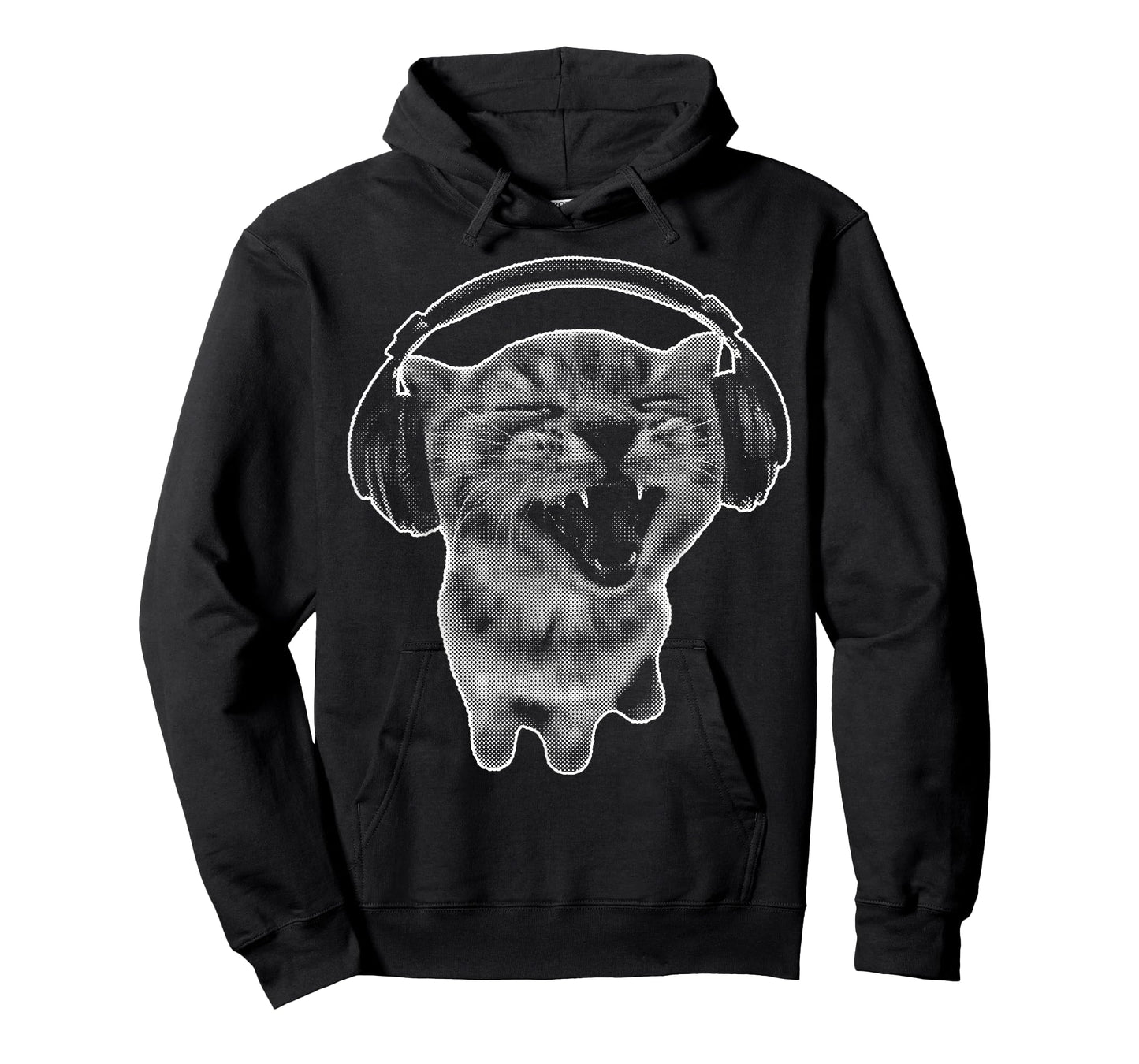 Cute Headphones Cat Funny y2k Grunge Silly Graphic T-Shirt