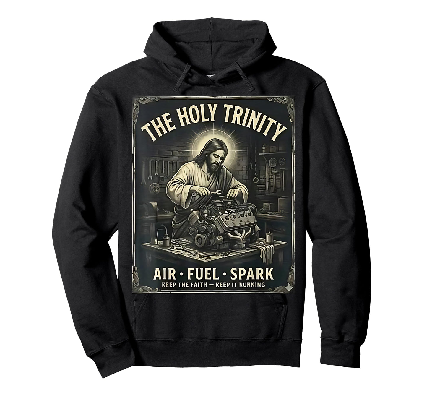 The Holy Trinity Air Fuel Spark Mechanic Funny Car Mechanic T-Shirt