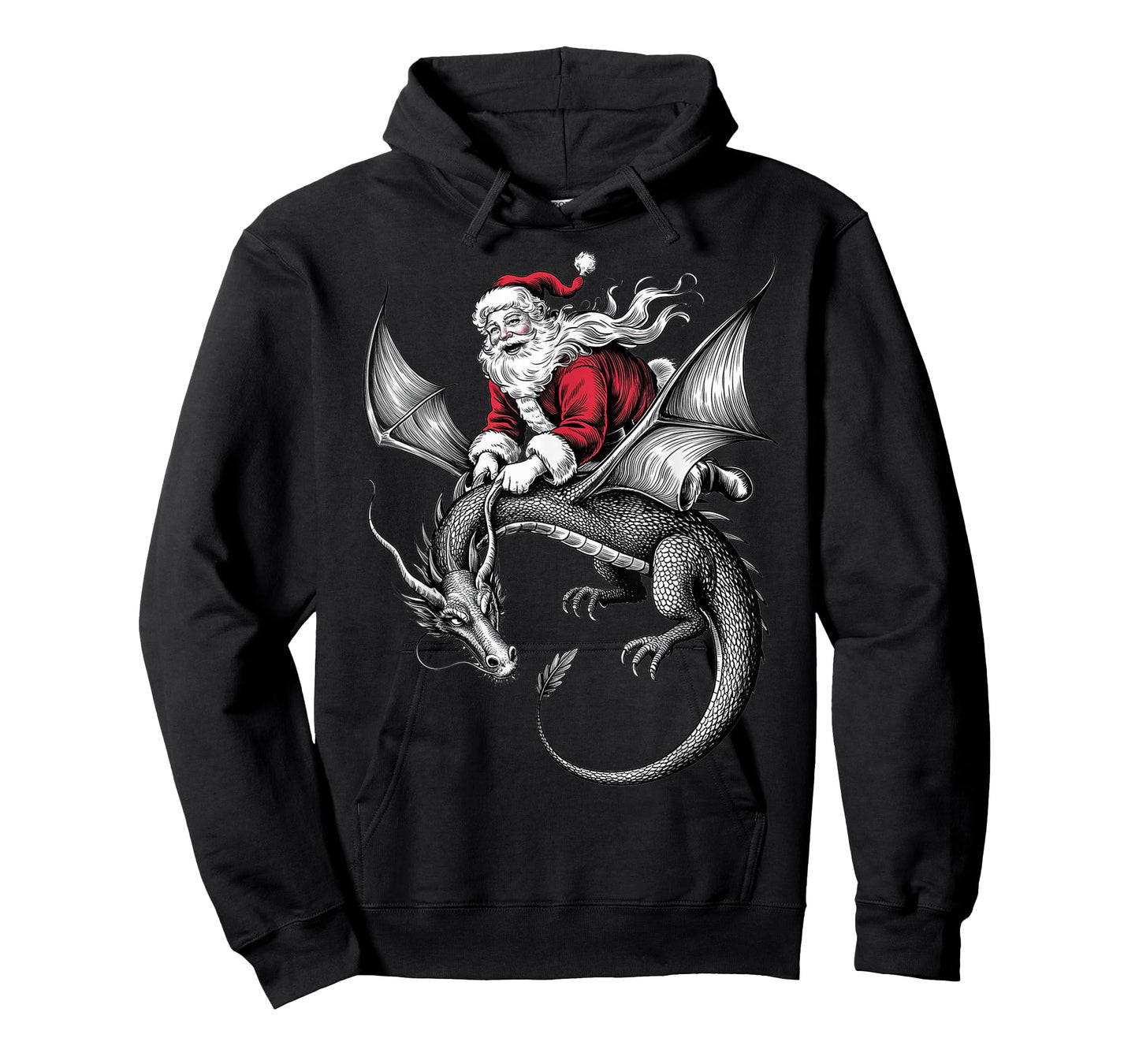 Retro Viking Pagan Christmas - Classic Santa Riding Dragon T-Shirt