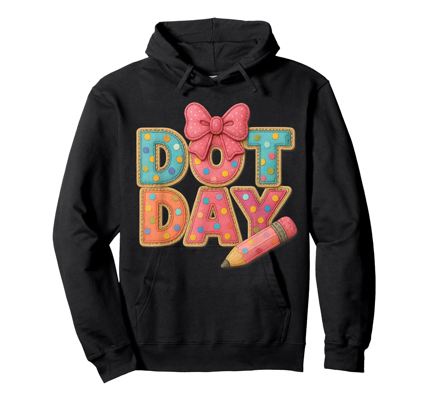 Dot Day Polka Letters with Cute Bow Pencil School Girls Kids T-Shirt