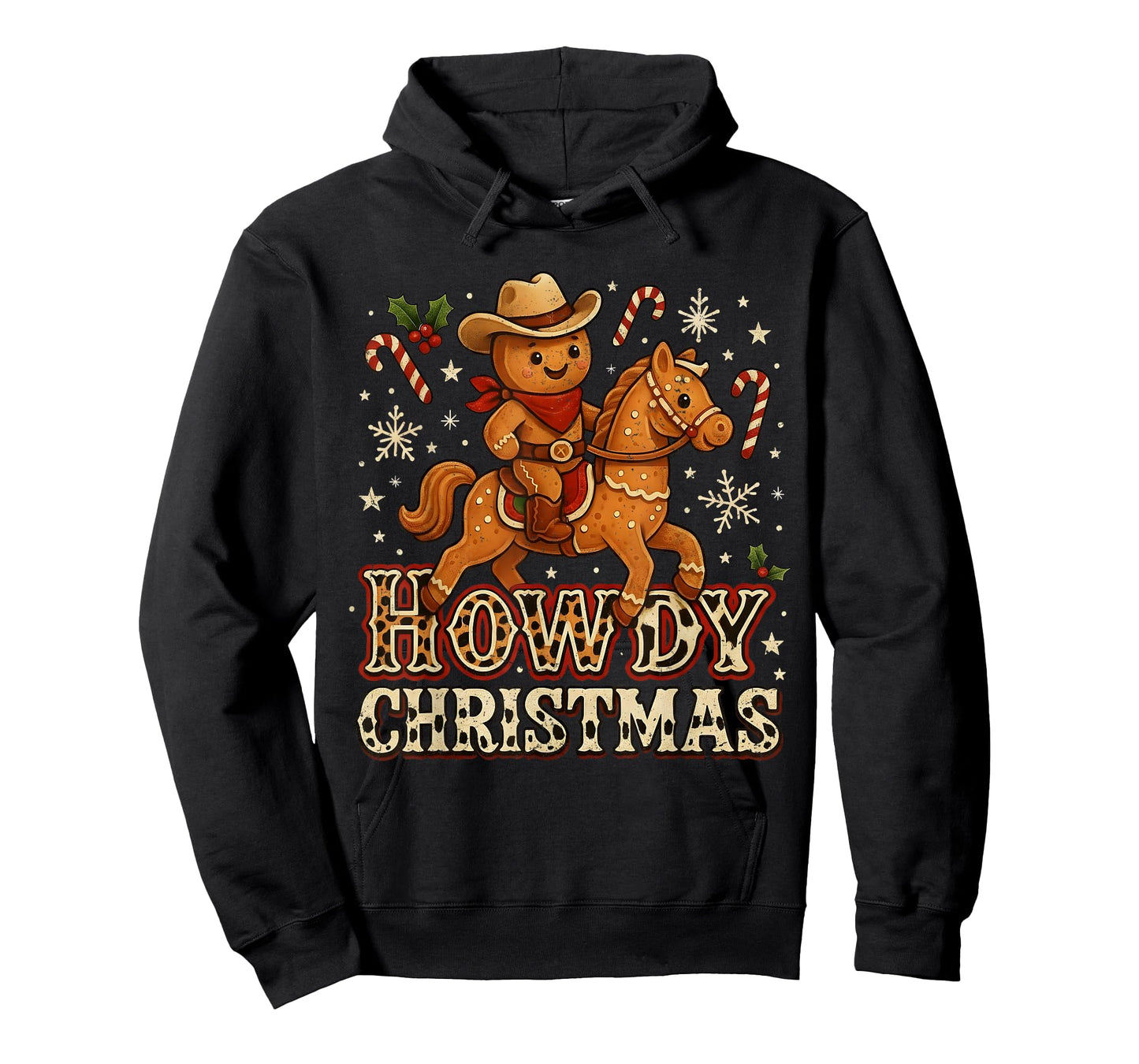 Howdy Christmas Cowboy Gingerbread Design T-Shirt