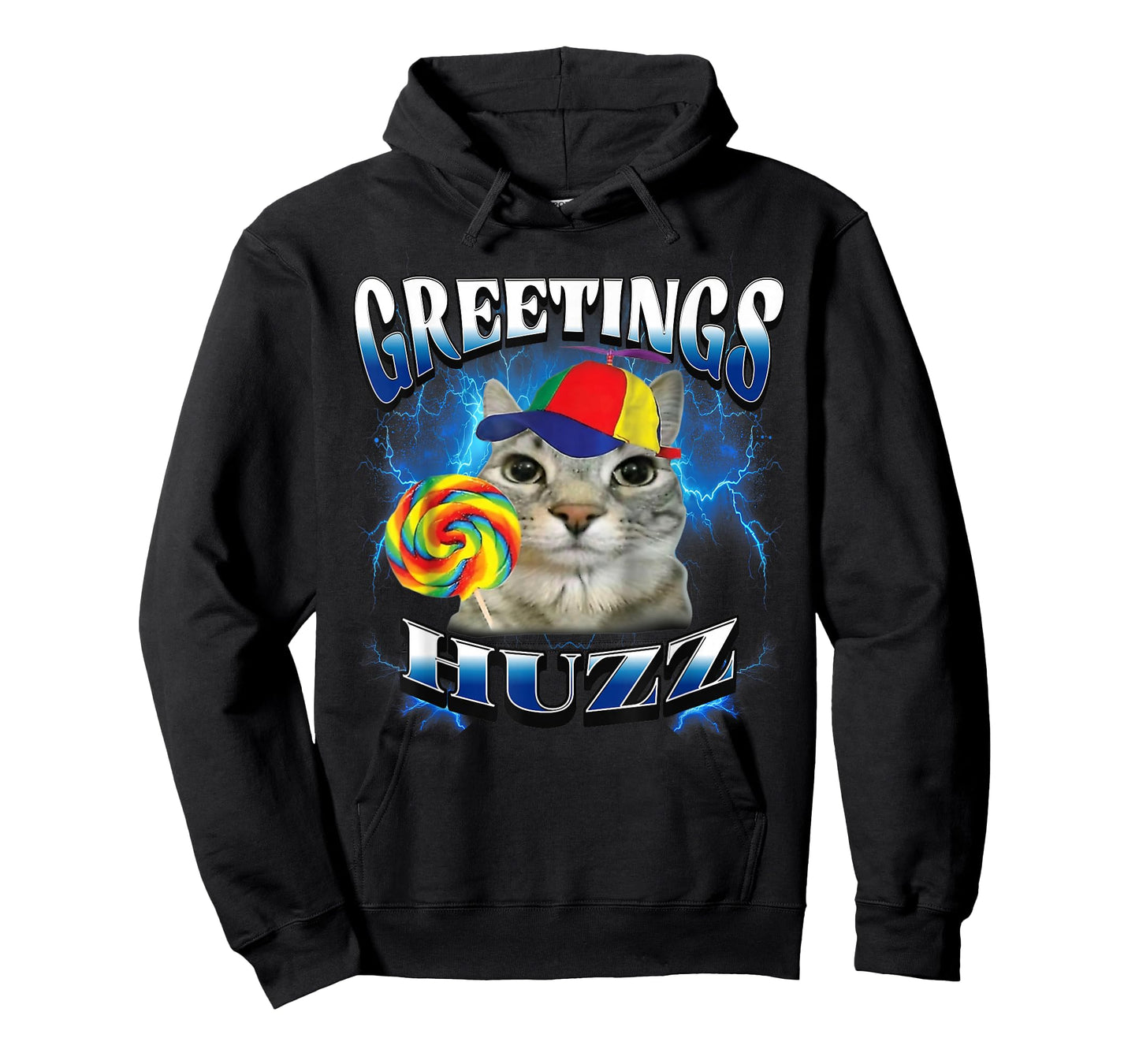 Greetings Huzz Funny Lollipop Cat Meme T-Shirt
