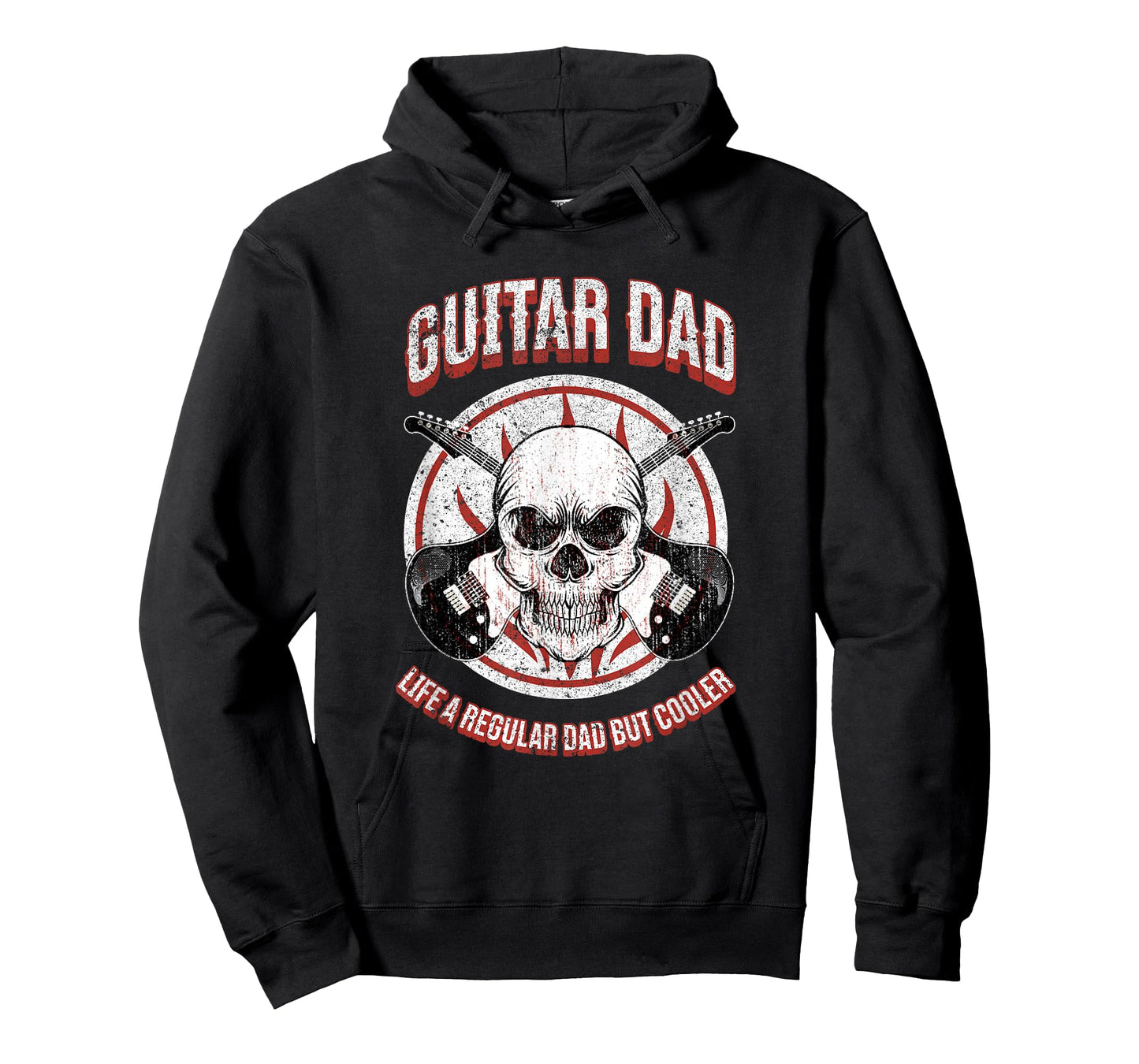 Vintage Guitar Dad Skull Rock Music Funny Father Design T-Shirt