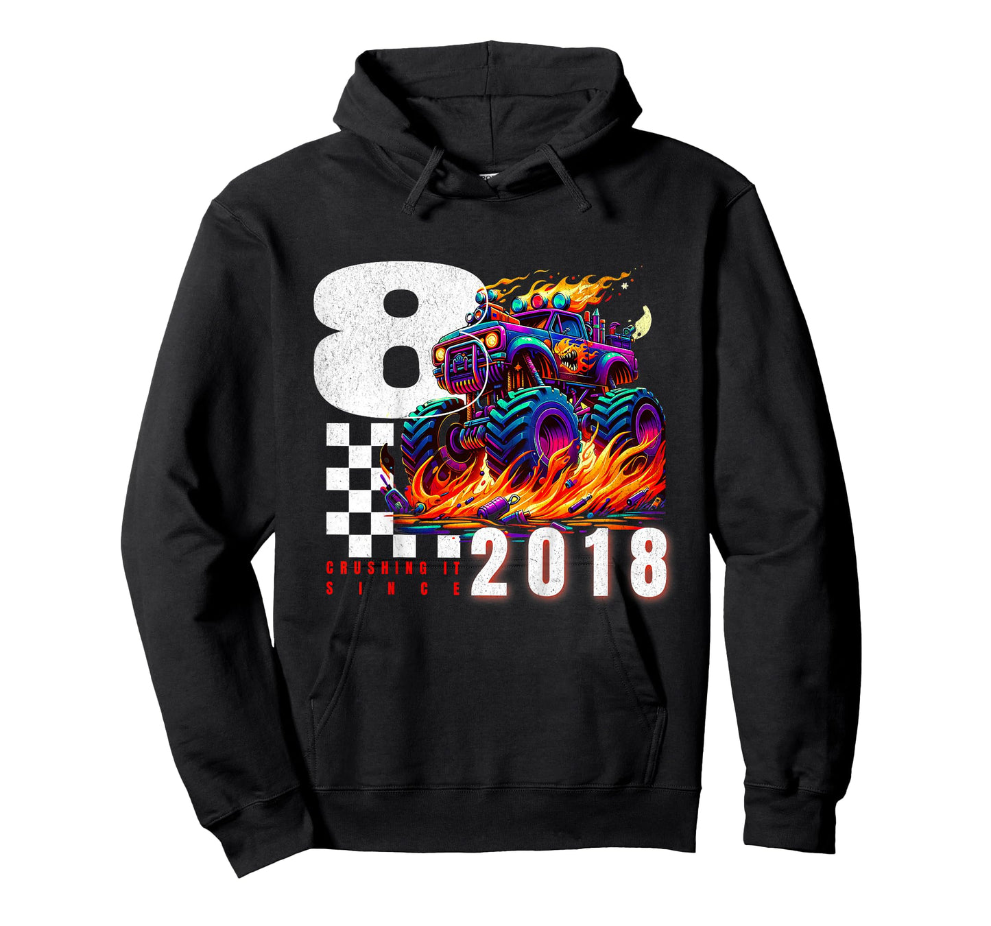 Kids 8th Birthday Truck Turning 8 Years Old Boy Born in 2018 T-Shirt