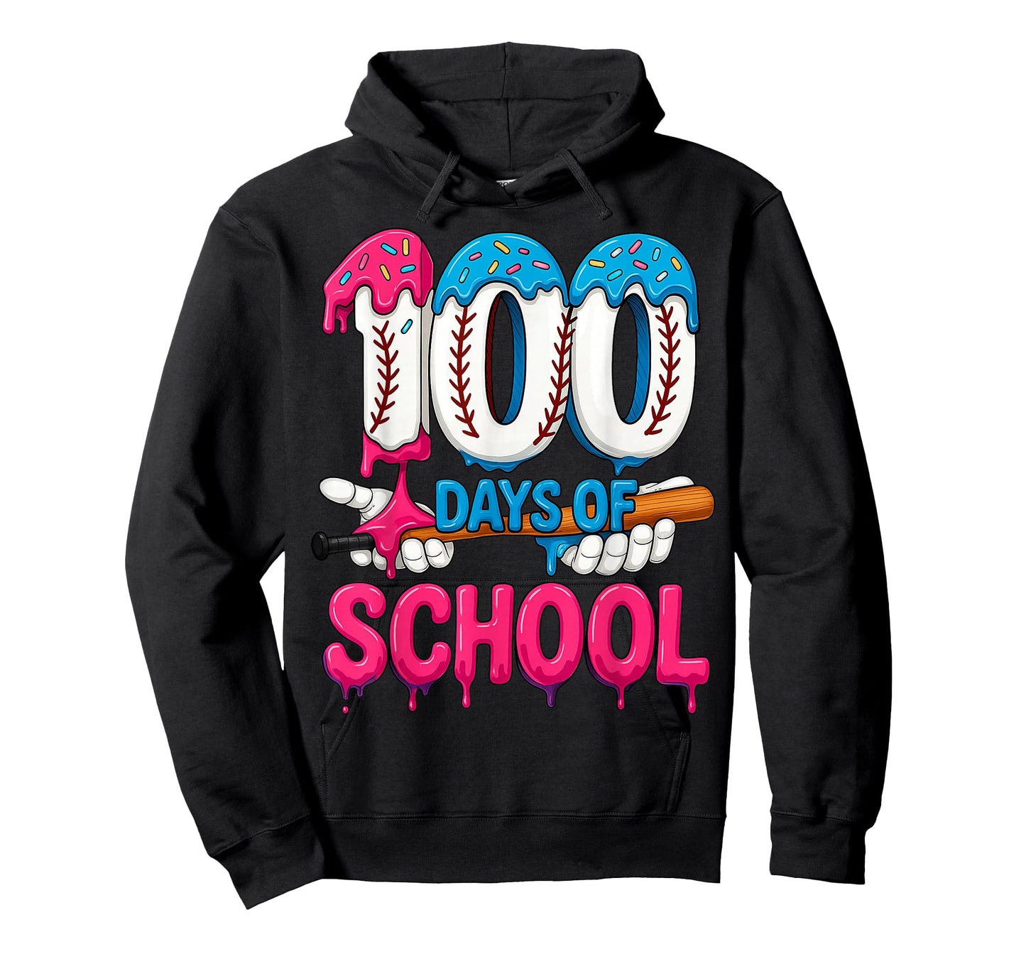 100 Days of School Baseball Ice Cream Teacher Student T-Shirt