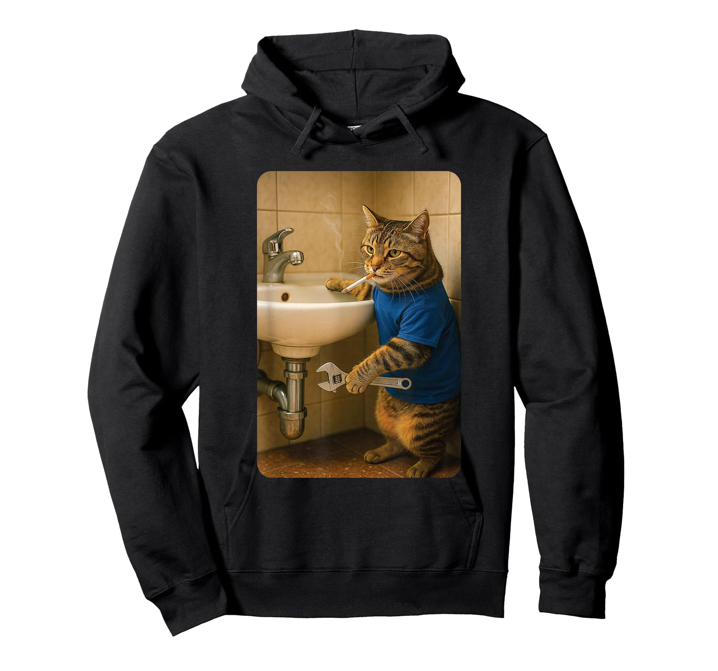 Funny Plumber Cat Meme Handyman Hilarious Cat Joke T-Shirt