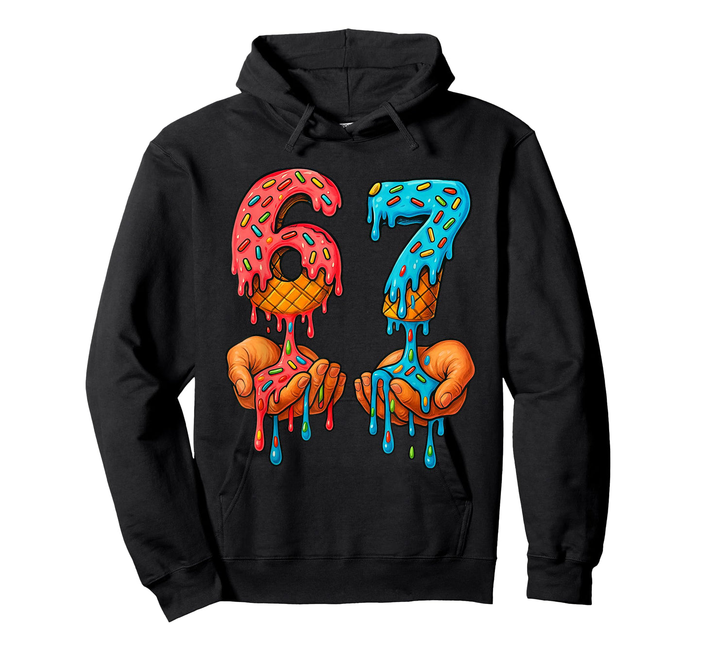 6 7 Meme Ice Cream Drip Funny Gen Alpha Slang Trending T-Shirt