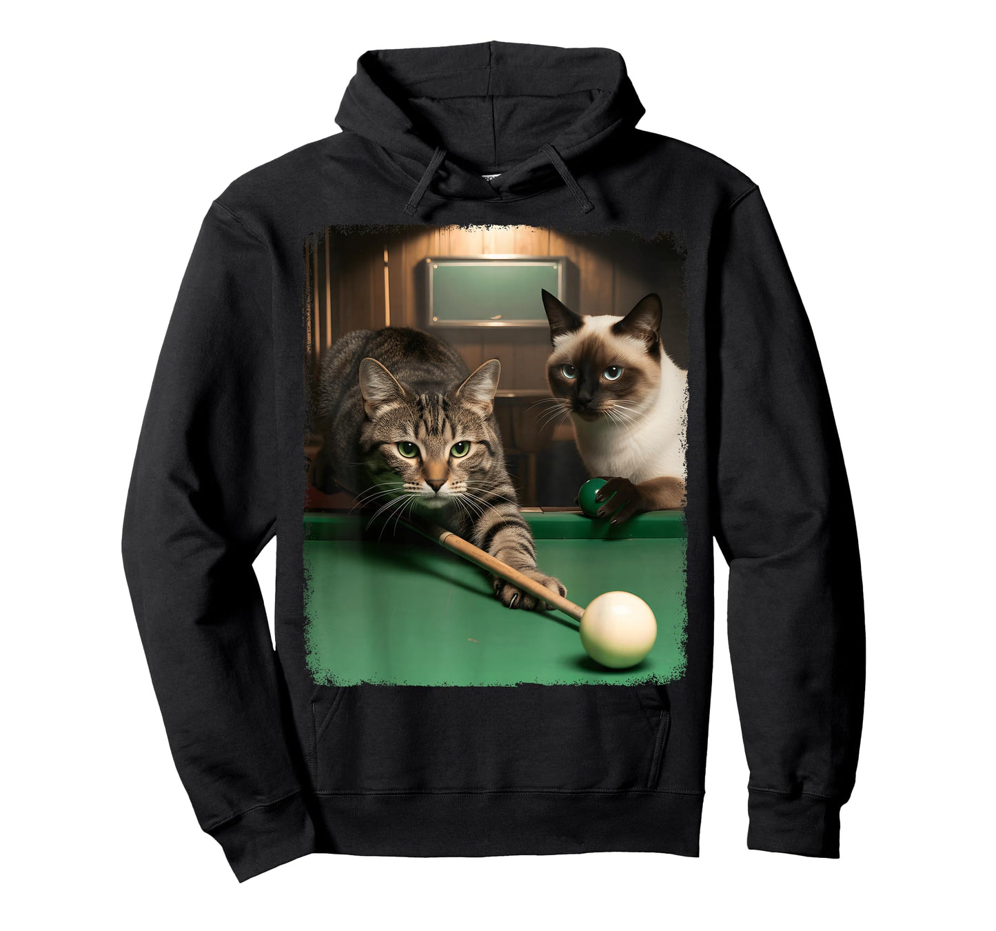 Funny Cats Kitten Pool Game Billiard Lover Art Design T-Shirt