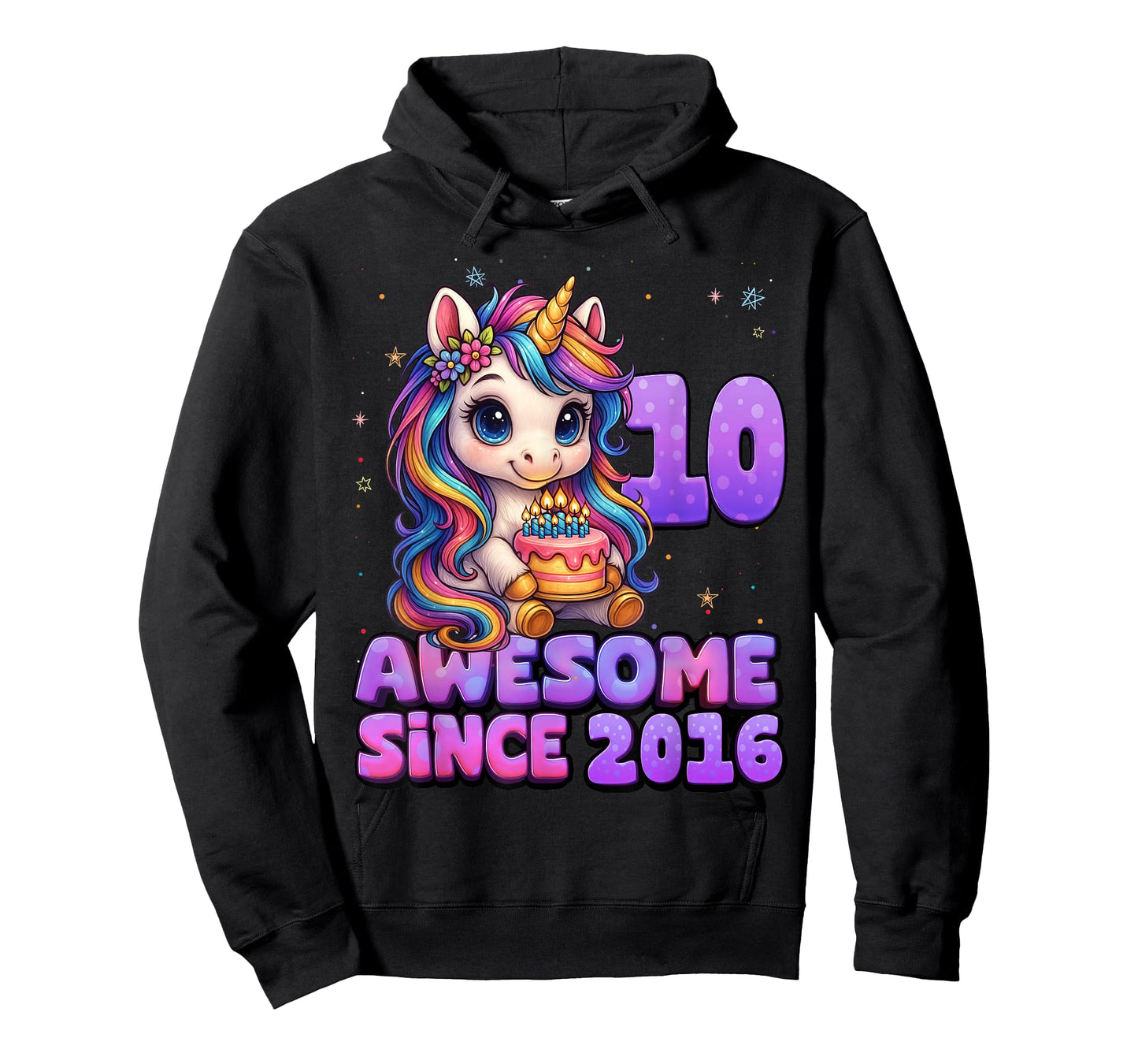 10 Year Old Awesome Since 2016 Unicorn 10th Birthday Girl T-Shirt