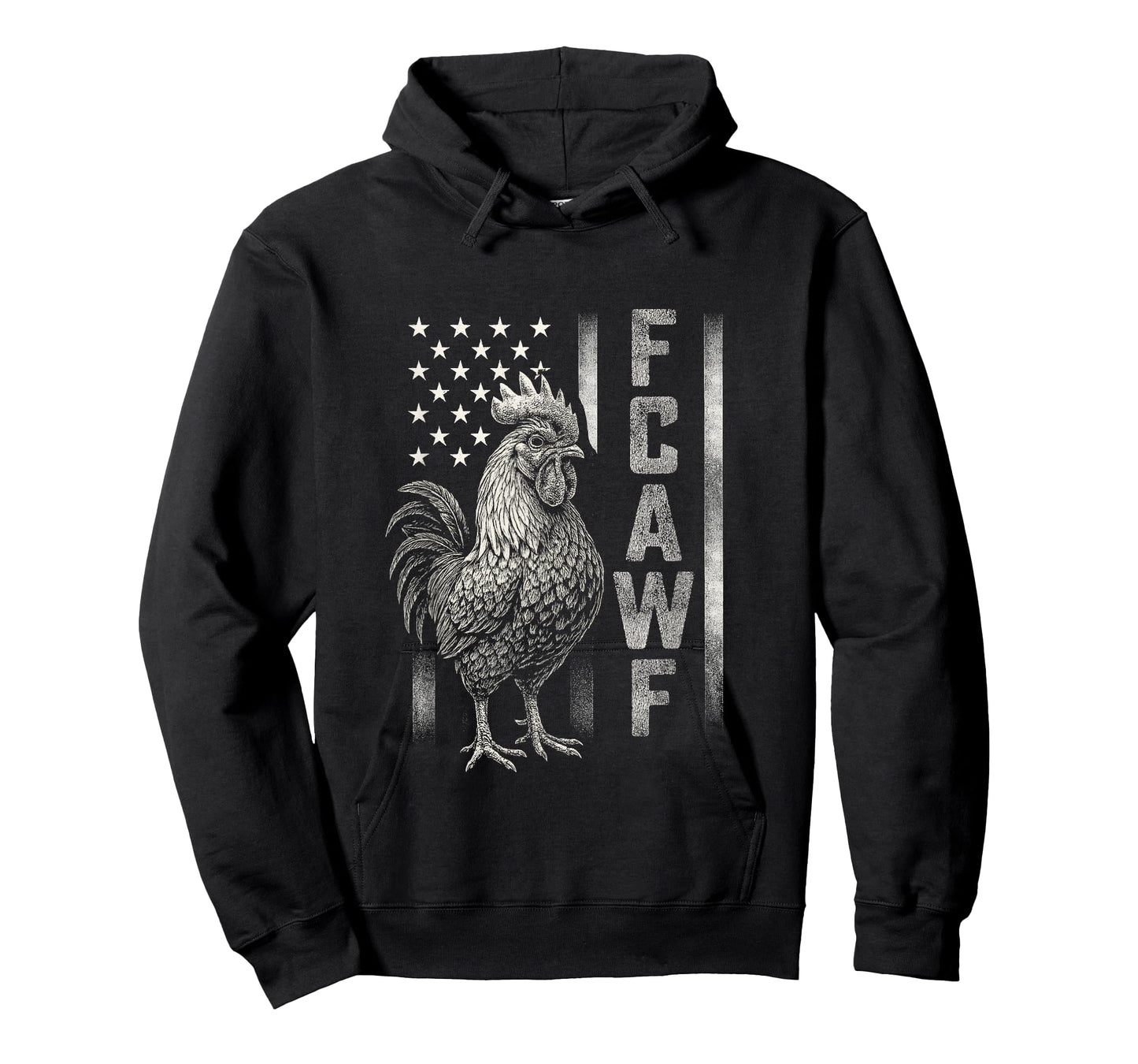 Funny Caw Chicken Meme Rooster Humor Quote USA Flag T-Shirt