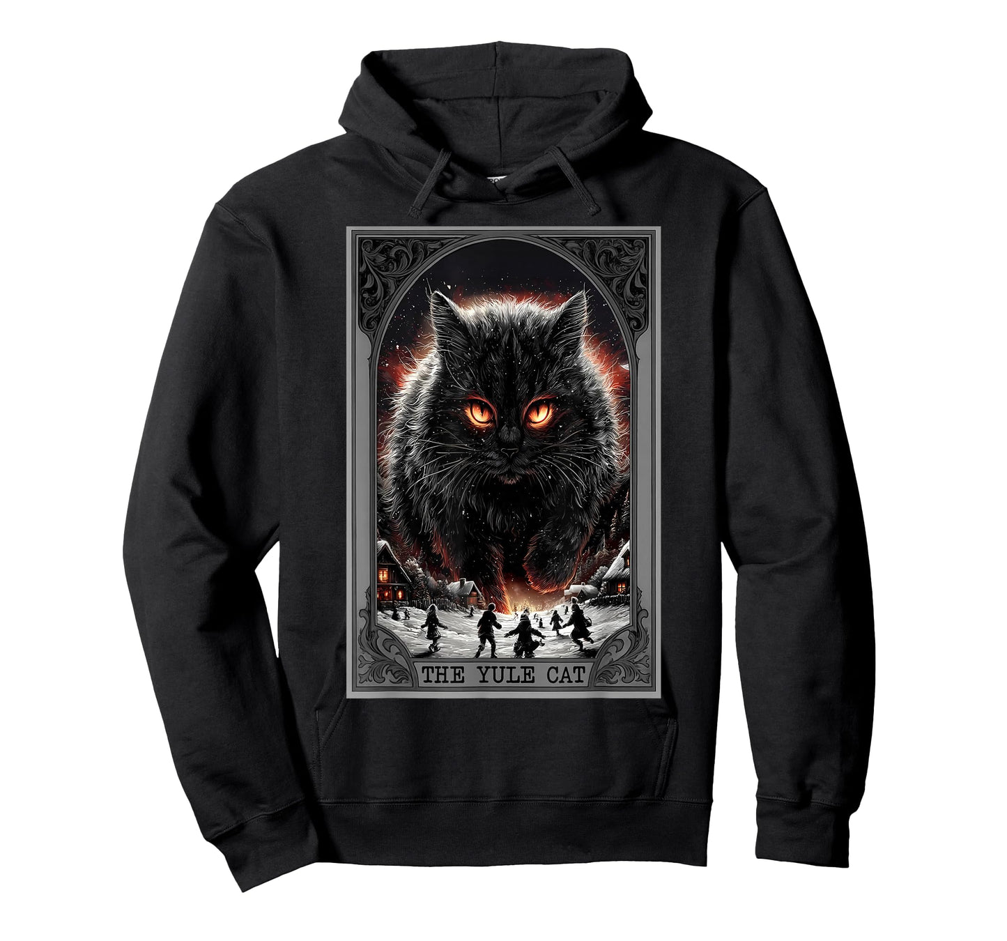 Creepmas Vintage The Yule Cat Tarot Card Dark Christmas T-Shirt