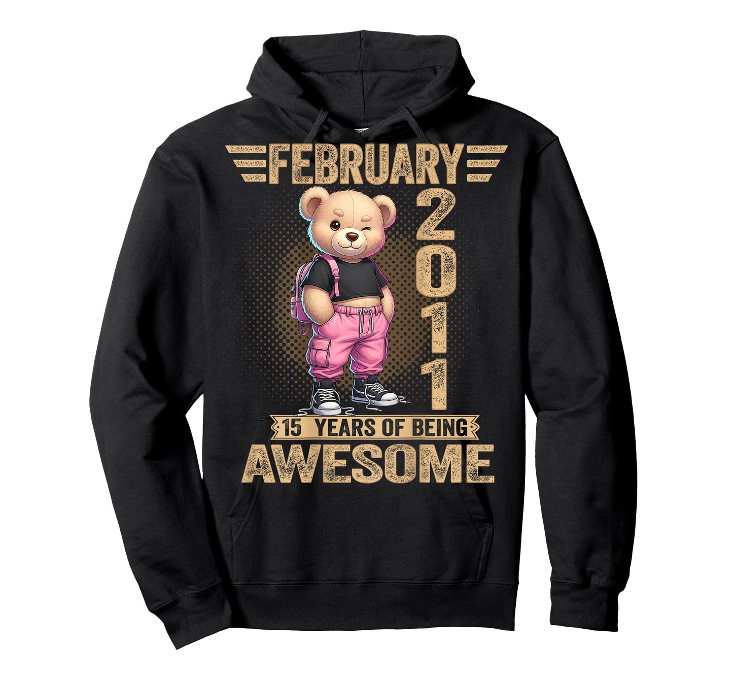 (ON Back) February 2011 15th Birthday 15 Year Teddy Bear T-Shirt