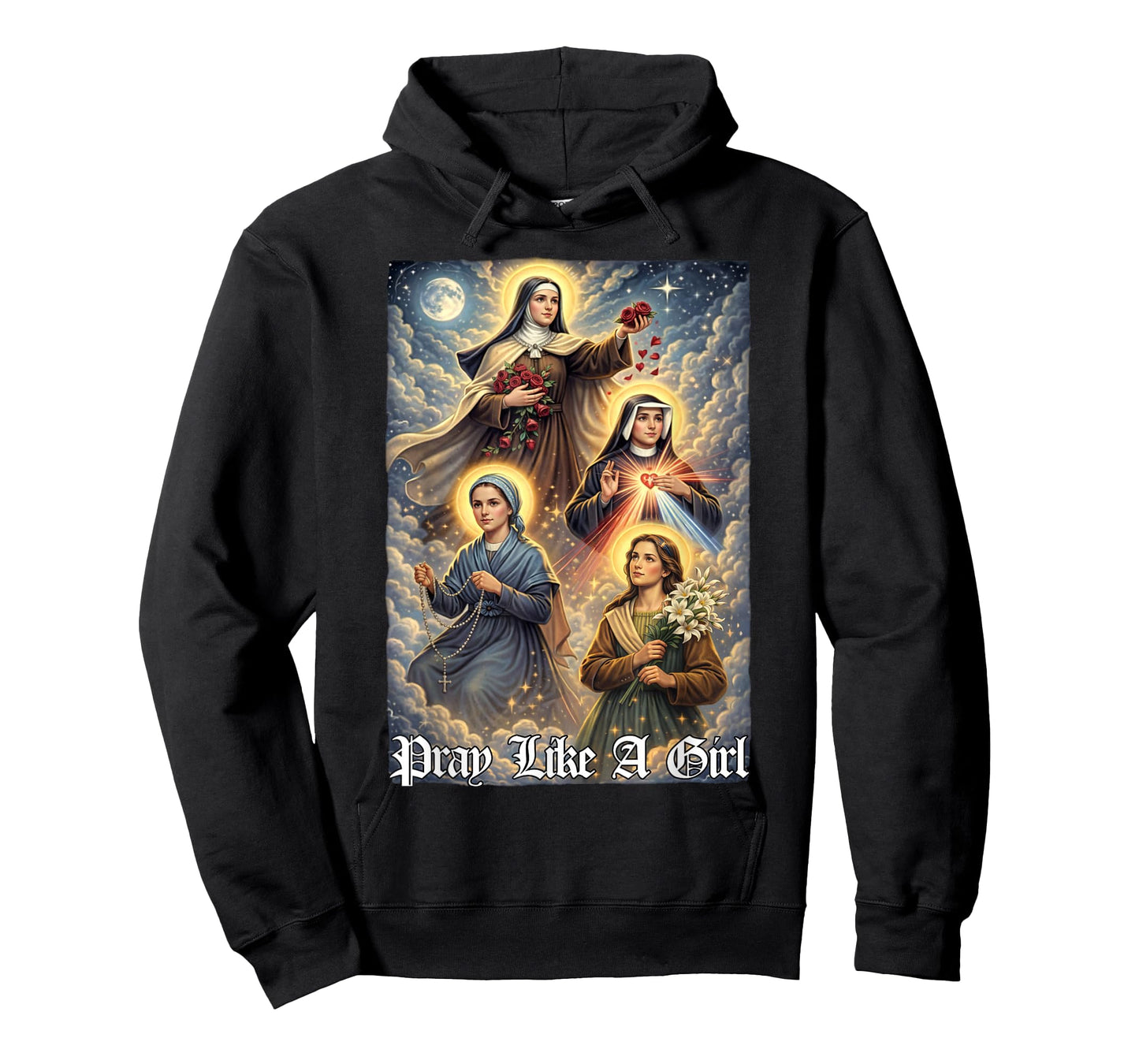 Pray Like A Girl Saints Christian Faith Religious Catholic T-Shirt