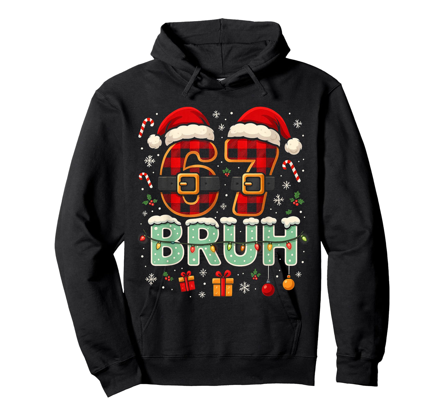 Funny Bruh 67 Six Seven Christmas 6 7 Meme Boy Girl Kids T-Shirt