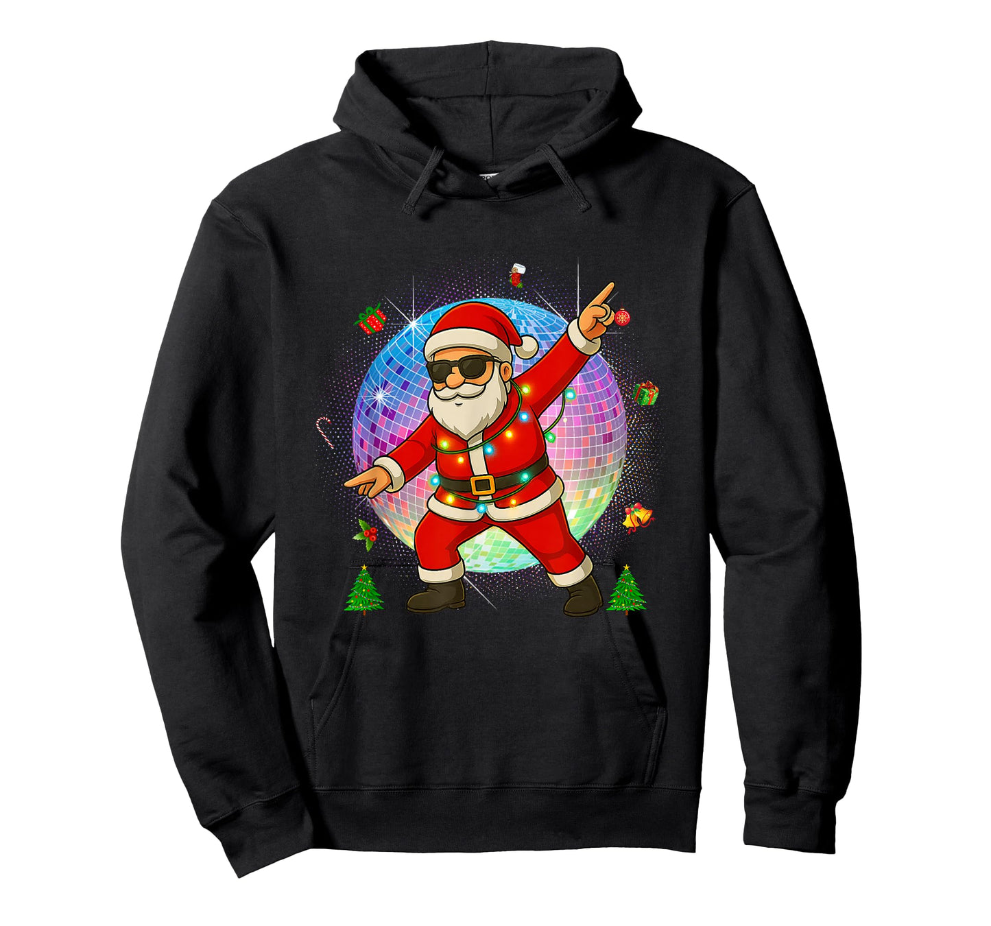 Funny Disco Santa Xmas Lights Girls Boys Kids Christmas T-Shirt