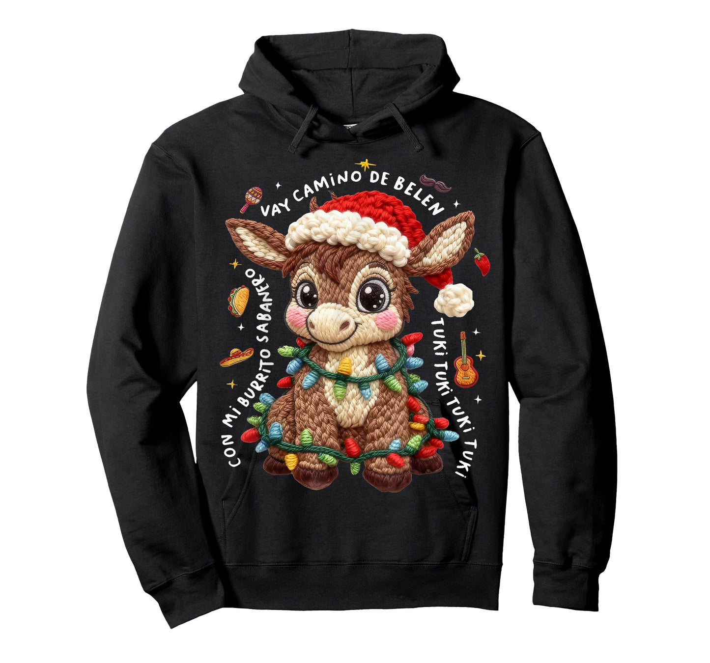 Retro Mexican Christmas Donkey Spanish Teacher Xmas Costume T-Shirt