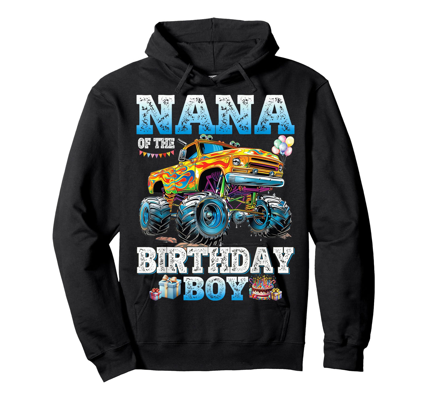 Nana of The Birthday Boy Monster Truck Birthday Family T-Shirt