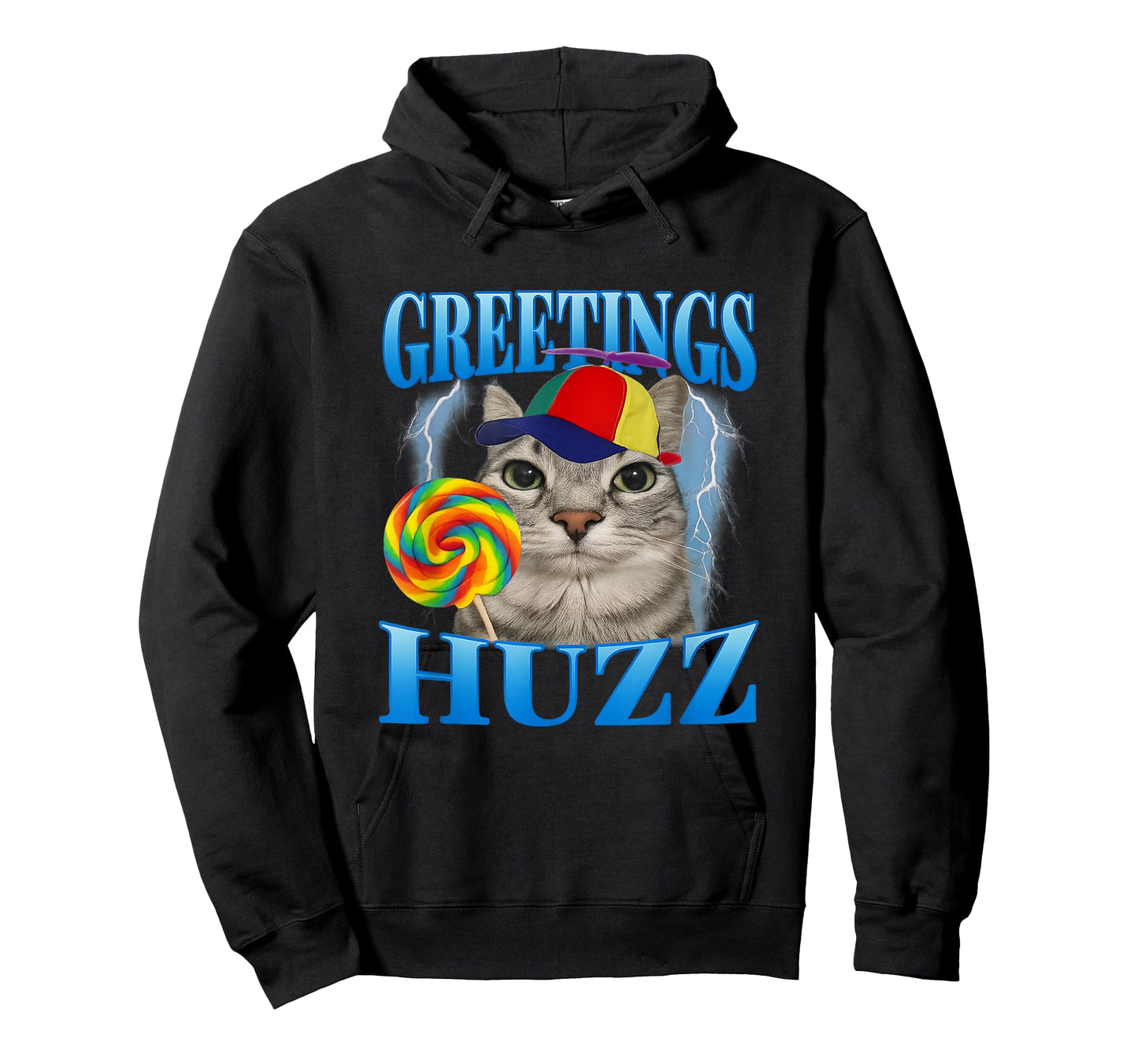 Greetings Huzz Funny Lollipop Cat Meme T-Shirt