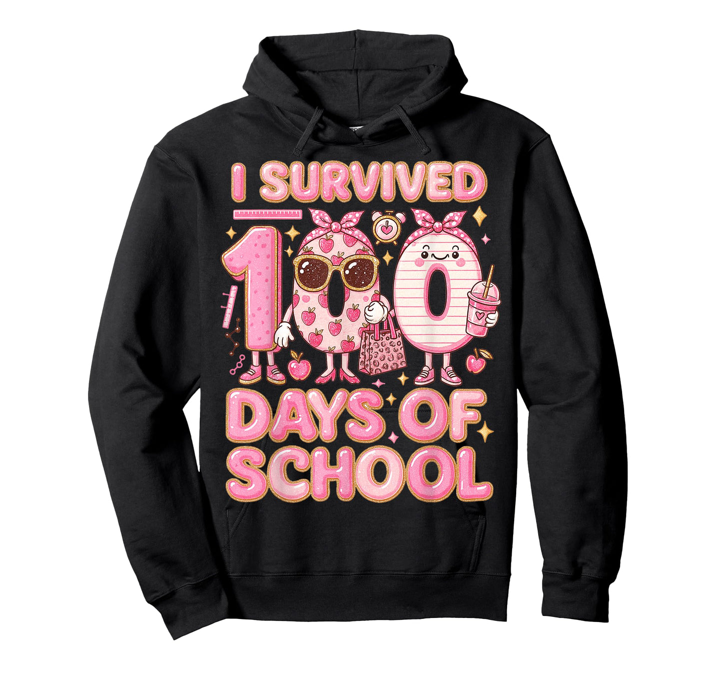 Preppy I Survived 100 Days of School Teacher Women T-Shirt