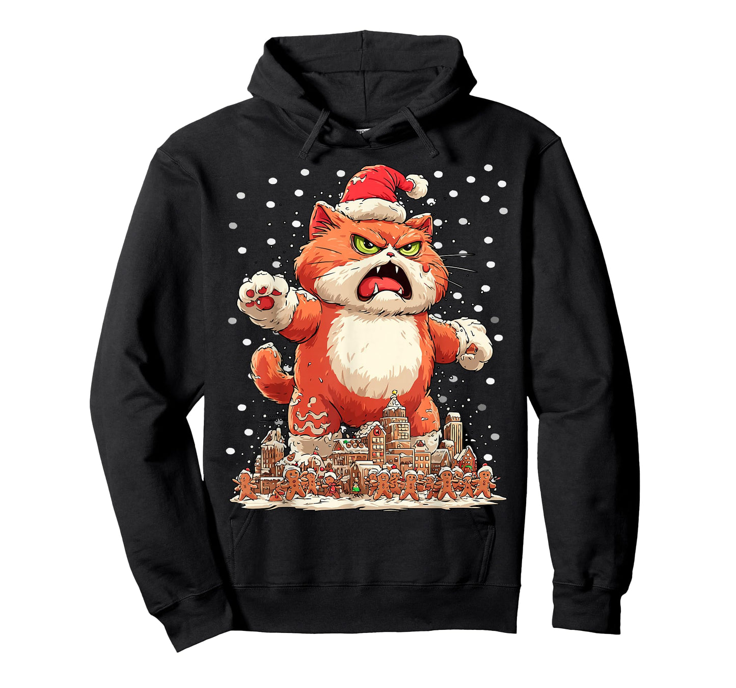 Funny Santa Cat with Gingerbread Cookies Christmas Parody T-Shirt