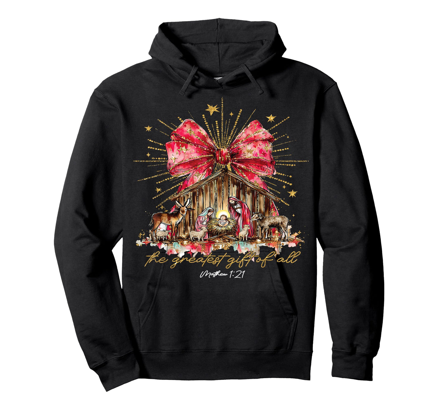 The Greatest Gift of All Nativity Scene Christian Christmas T-Shirt