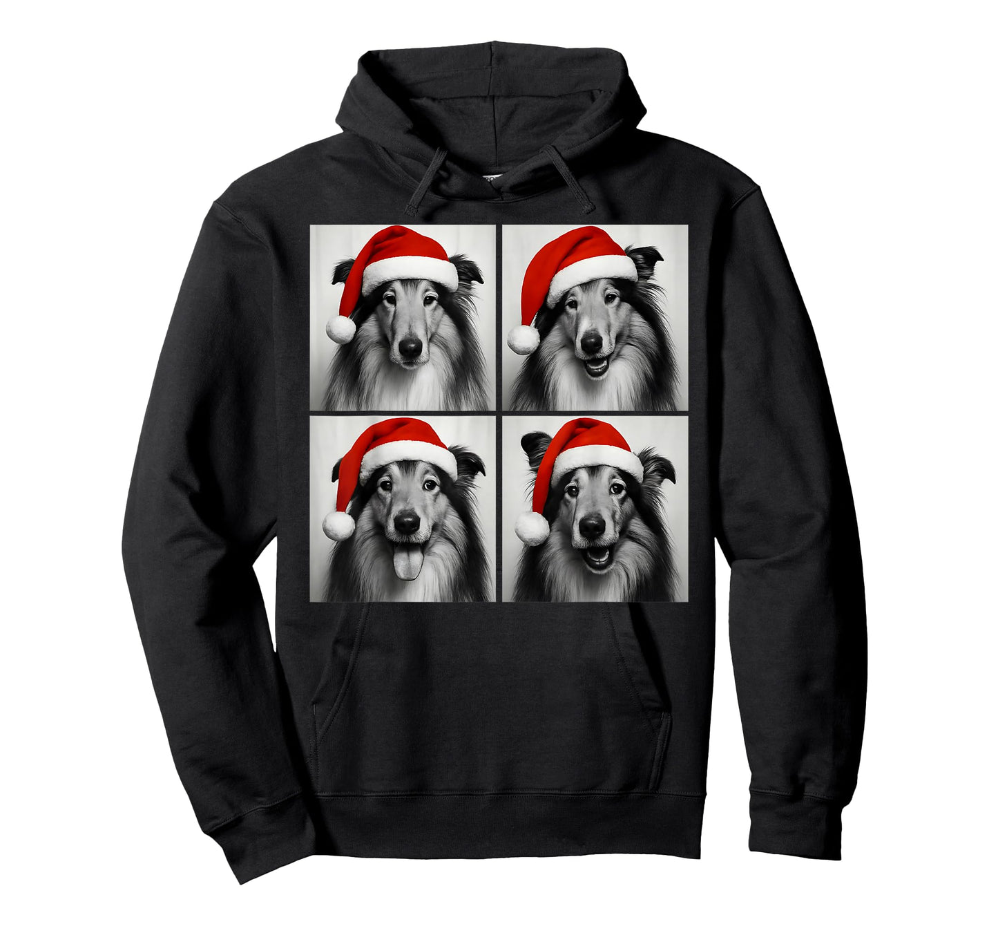 Funny Christmas Rough Collie Santa Dog Lover Photo Booth T-Shirt
