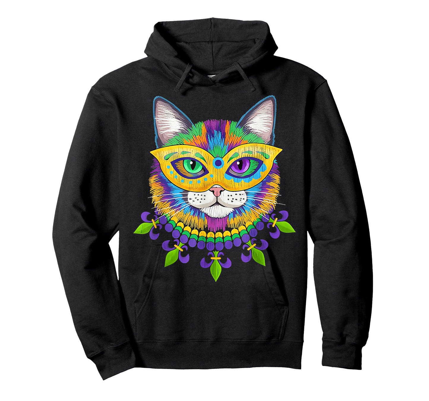Mardi Gras Cat Mask for Women Girls Cat Lovers Carnival T-Shirt
