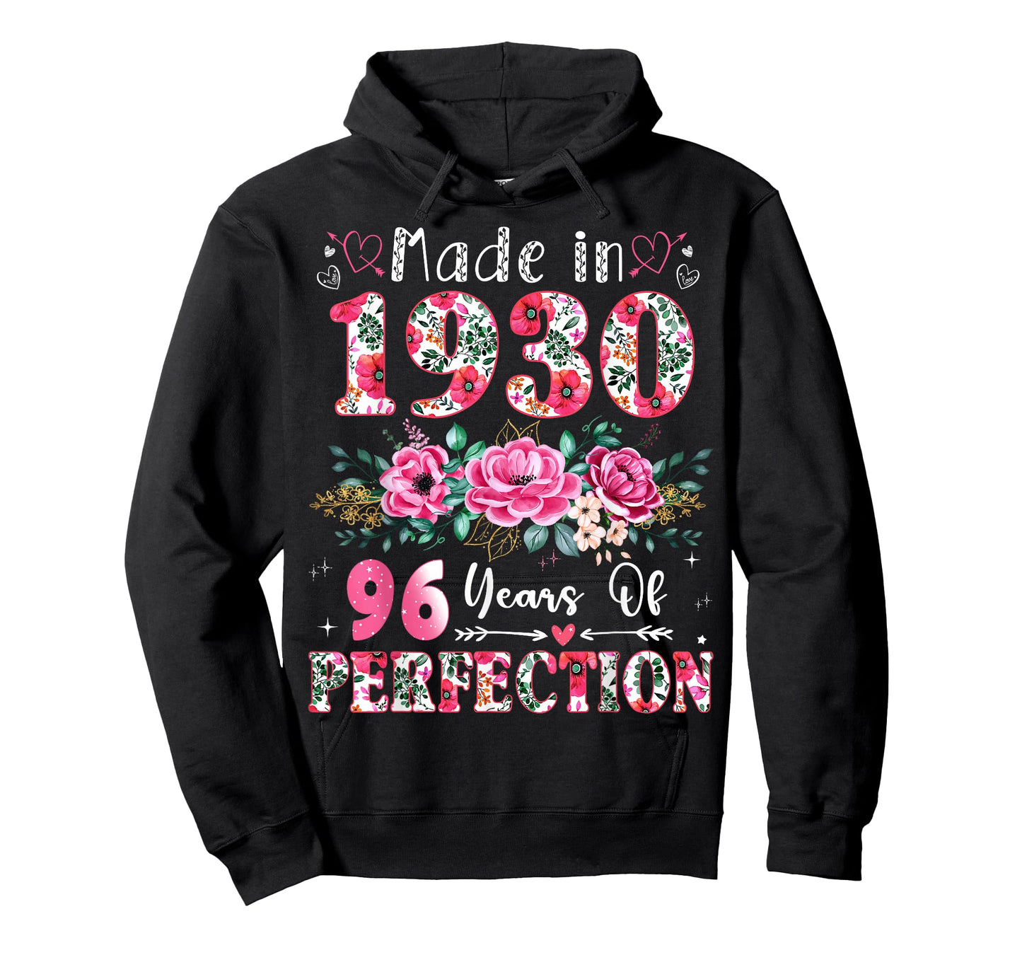 96 Year Old Made in 1930 Floral 96th Birthday Women T-Shirt