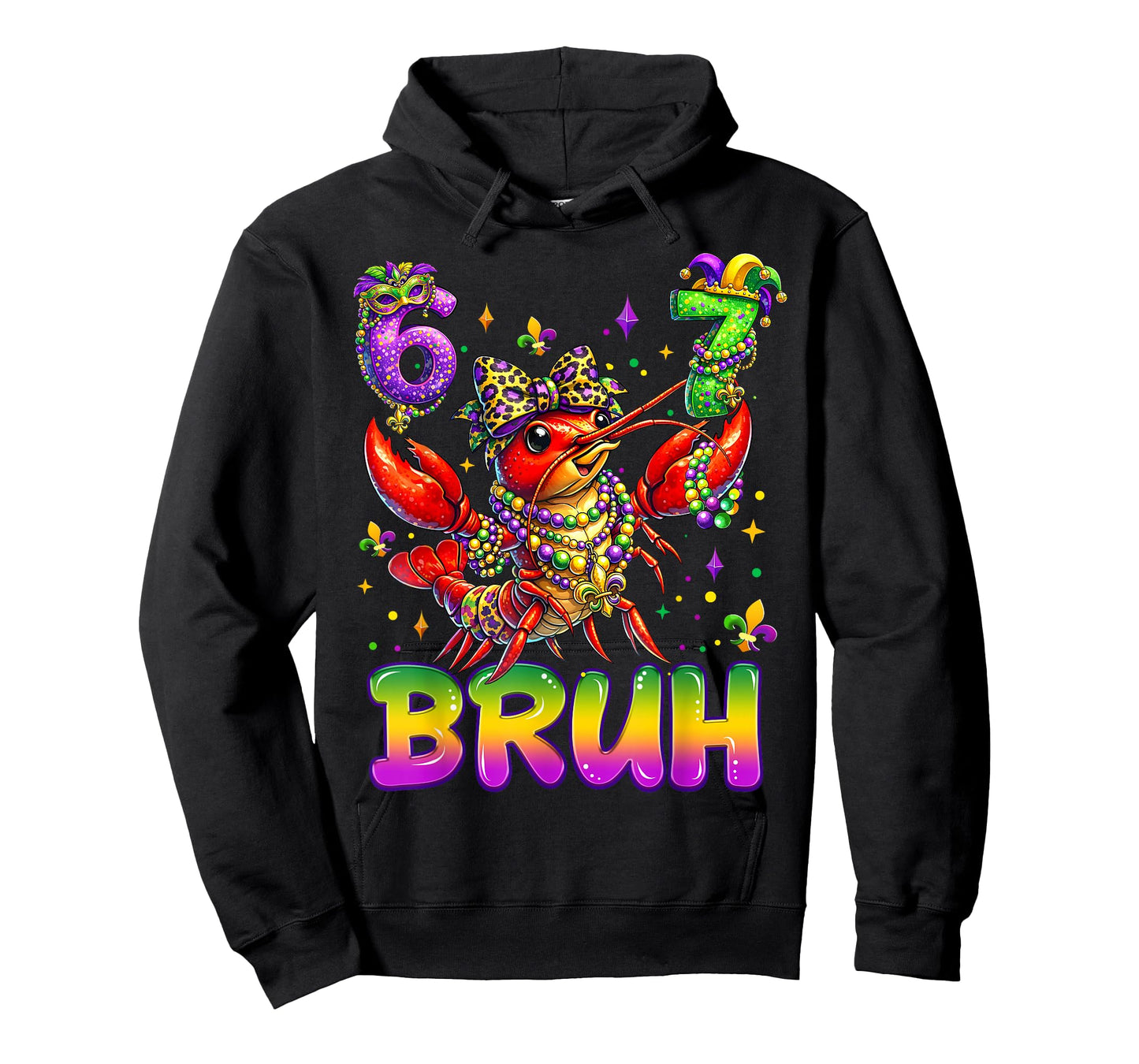 Bruh 67 Mardi Gras Crawfish Beads Six Seven Carnival 6 7 Kid T-Shirt