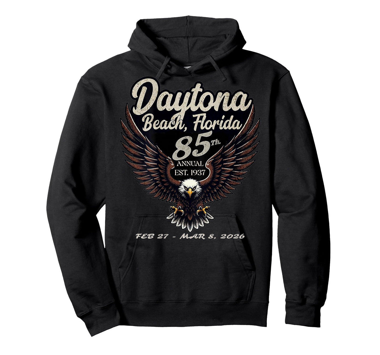 2026 Daytona Beach, Florida, 85th Anniversary Art On Back T-Shirt