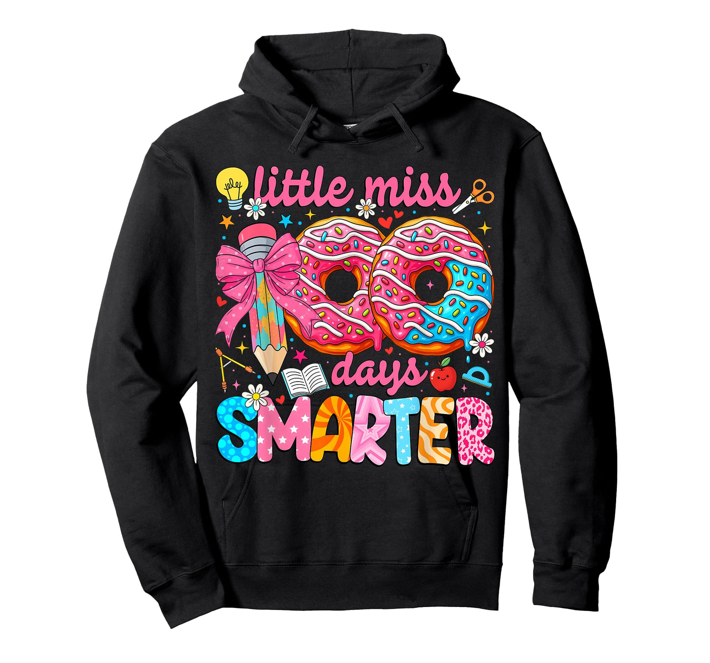 Little Miss 100 Days Smarter Kids Girls 100th Day of School T-Shirt