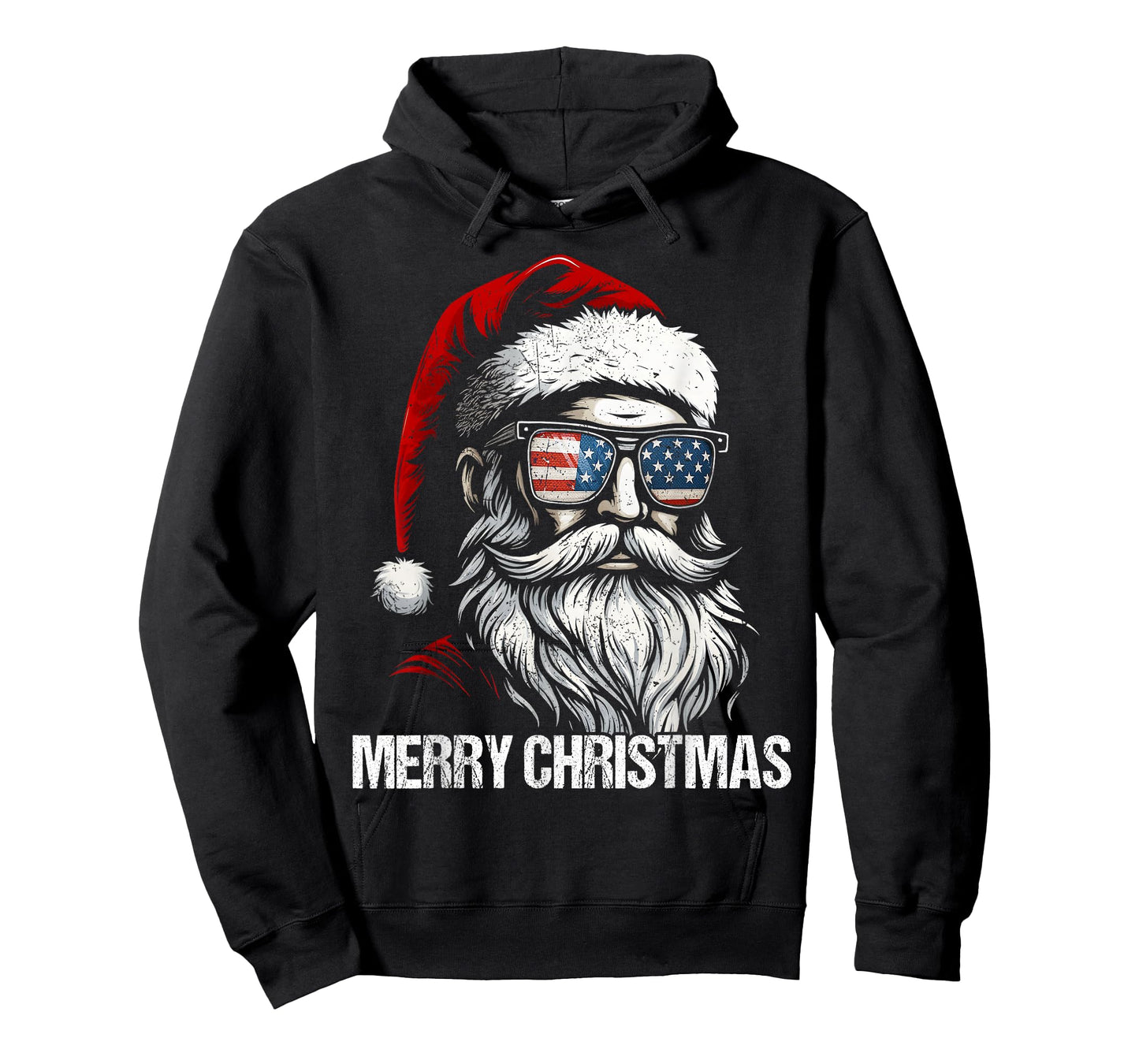 Mery Christmas Vintage Santa US Flag Pjs Pajamas Xmas Men T-Shirt
