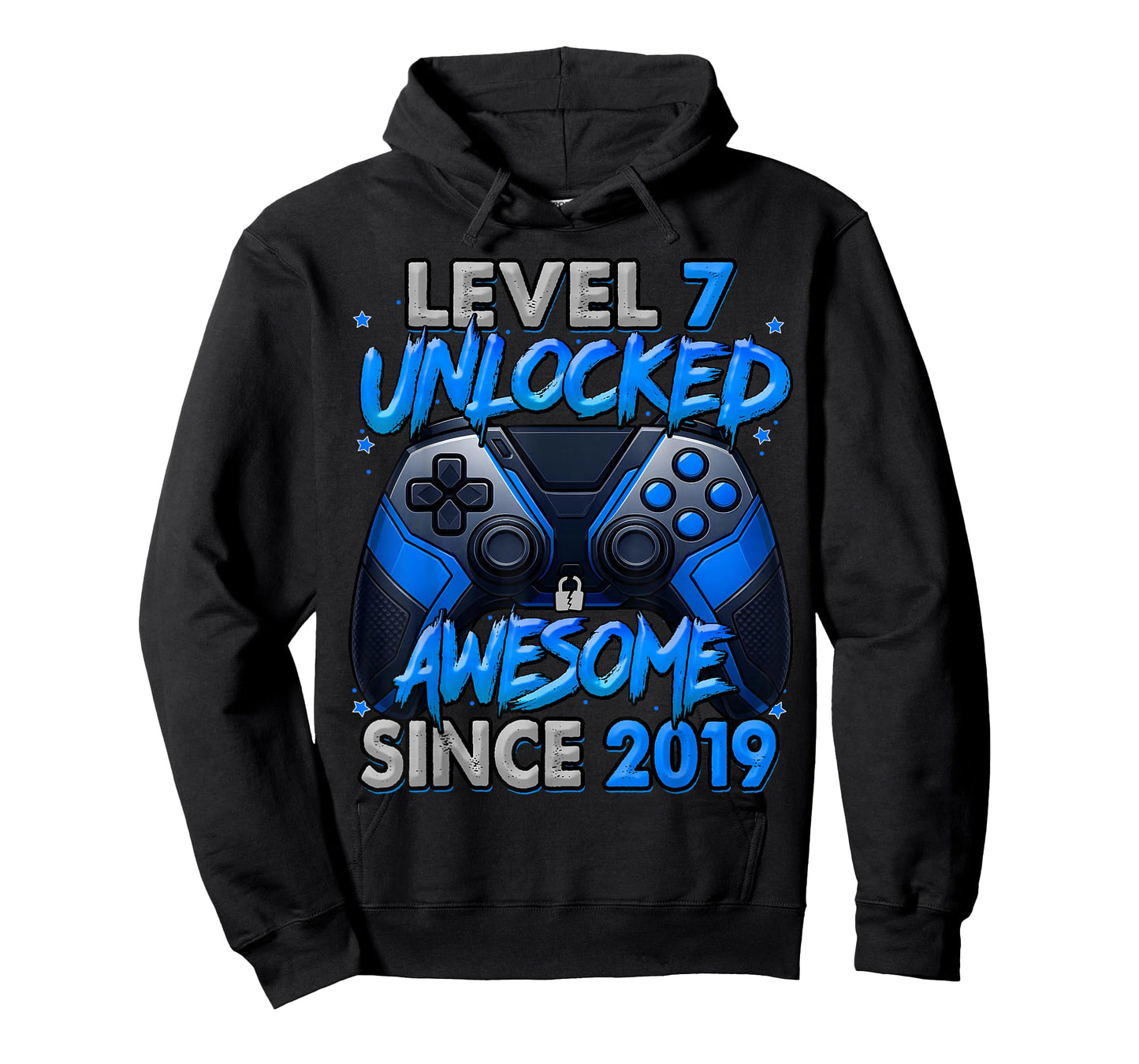 Level 7 Unlocked Awesome Since 2019 7th Birthday Gaming T-Shirt